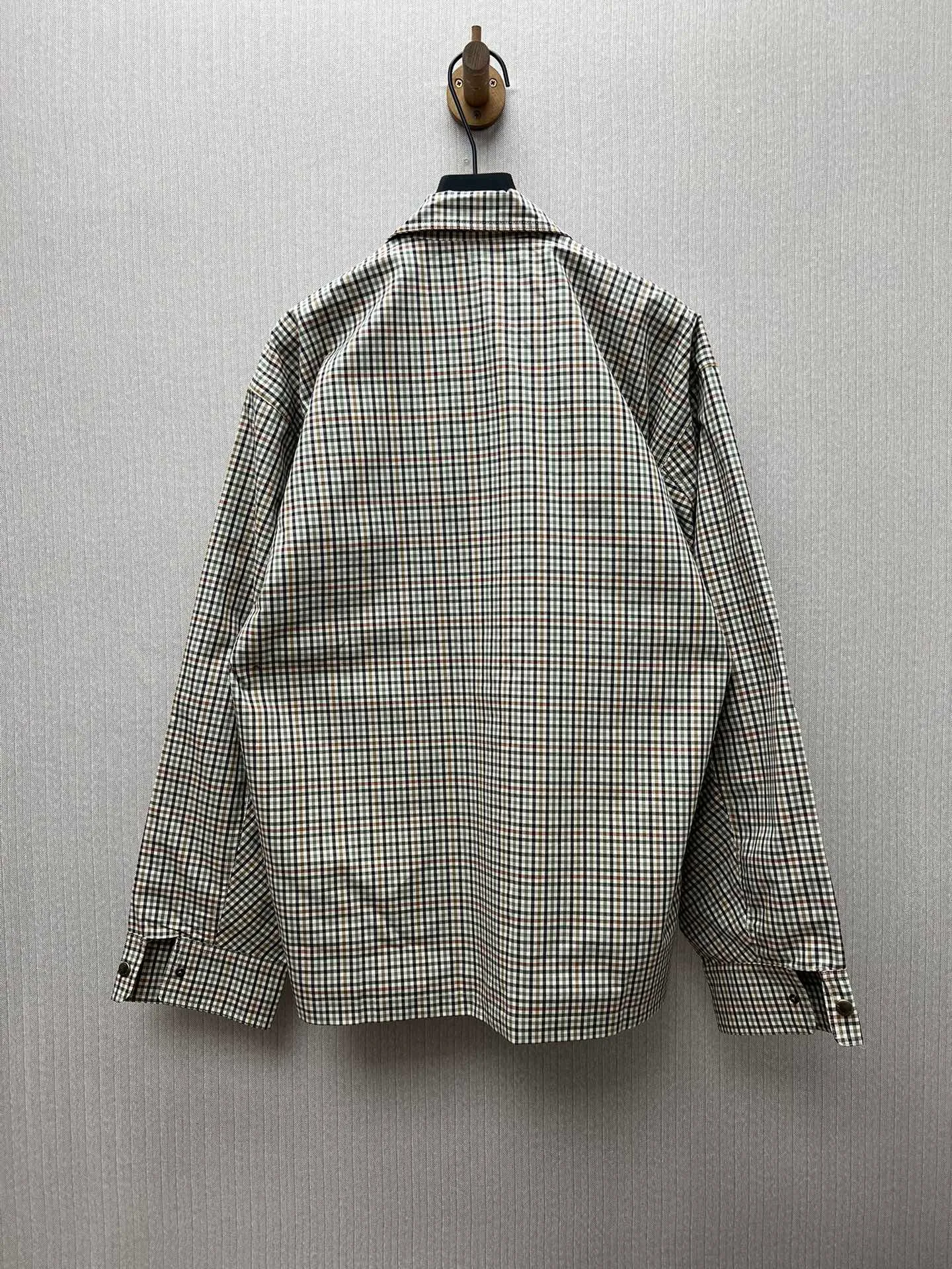 🅿️650 Paris 25ss new plaid flannel zipper long-sleeved shirt, loose fit, men's size: 0.1.2.3.