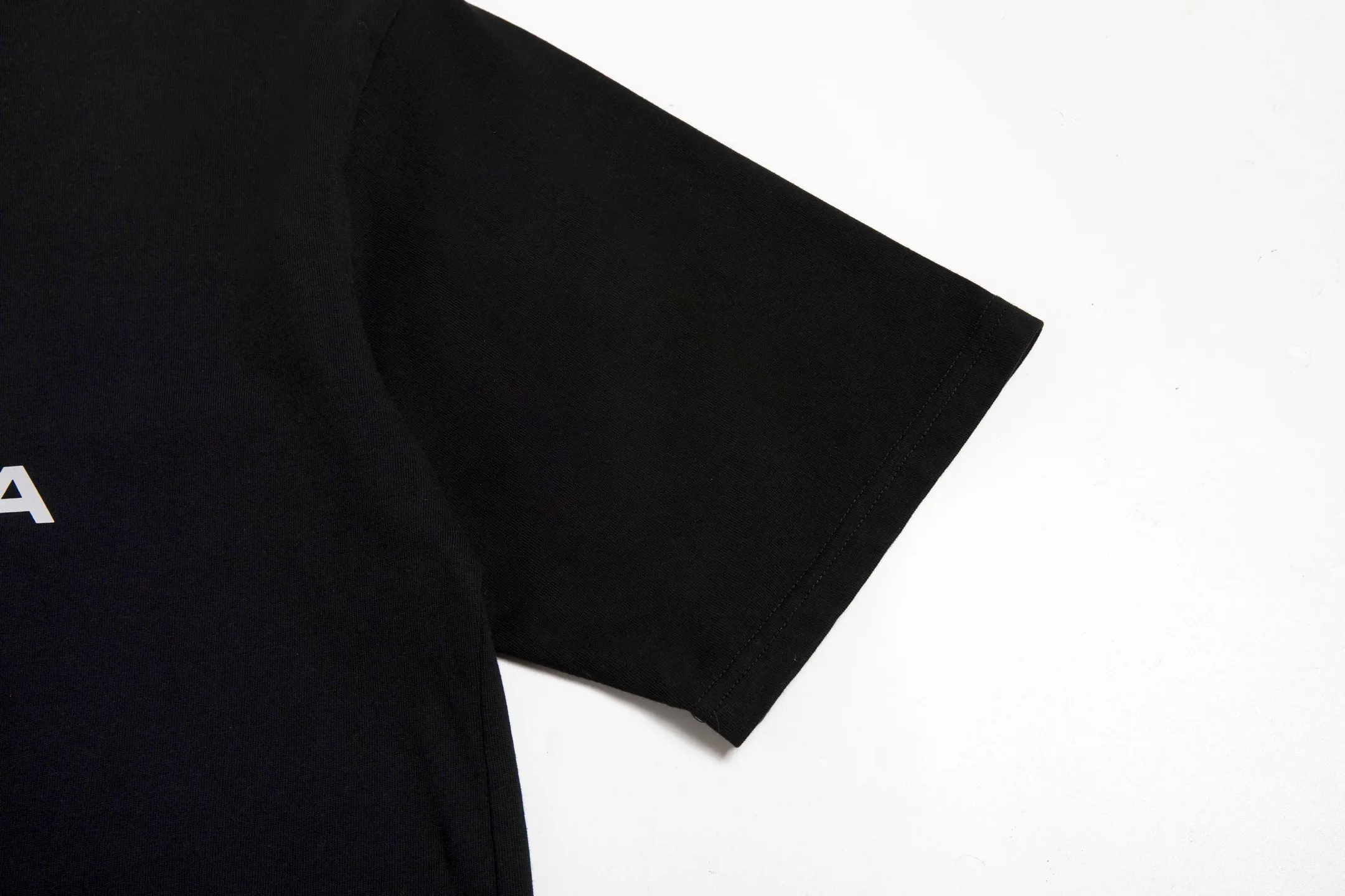 🅿️160 9176# Detailed picture Top version [[BALENCIA*GA] official website quality Paris new 3M reflective film letter heat transfer short-sleeved T-shirt OS version Loose dropped shoulders Unisex style Fabric: 260 grams 100% cotton double yarn Technology: Front reflective heat transfer Garment wash Shape solid color Color: black off-white Size: XS S M L