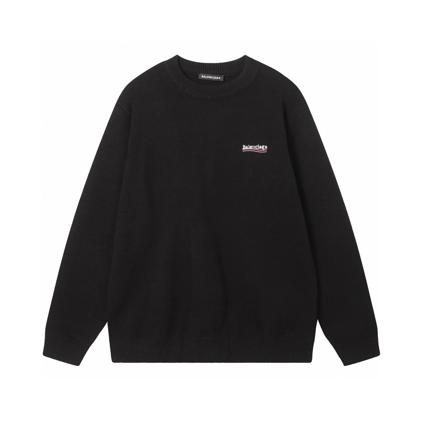 🅿️310 BALENCIAGA/balenciaga sweater series, same style for men and women, elegant and timeless, made of modal pure cotton blended fabric, Paris English letters logo three-dimensional embroidery on the chest, cola wave logo jacquard on the back, high-density knitting, not soft or baggy, soft and comfortable to the touch, elastic and textured Size: S M L