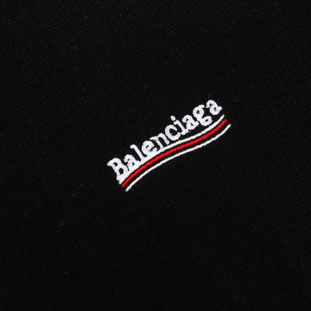 🅿️310 BALENCIAGA/balenciaga sweater series, same style for men and women, elegant and timeless, made of modal pure cotton blended fabric, Paris English letters logo three-dimensional embroidery on the chest, cola wave logo jacquard on the back, high-density knitting, not soft or baggy, soft and comfortable to the touch, elastic and textured Size: S M L