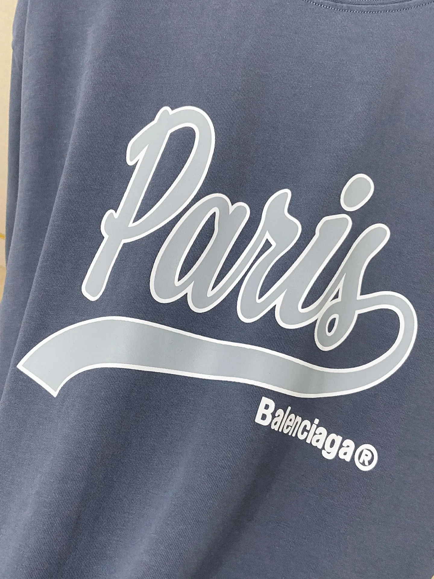 🅿️170 9173# Actual photo Top version [[BALENCIA*GA] official website quality Paris co-branded front enjoy Paris art print short-sleeved T-shirt OS version loose dropped shoulders Unisex style Fabric: 260g 100% cotton double yarn Technology: front printing Garment wash Shape solid color Color: red blue white Size: XS S M L