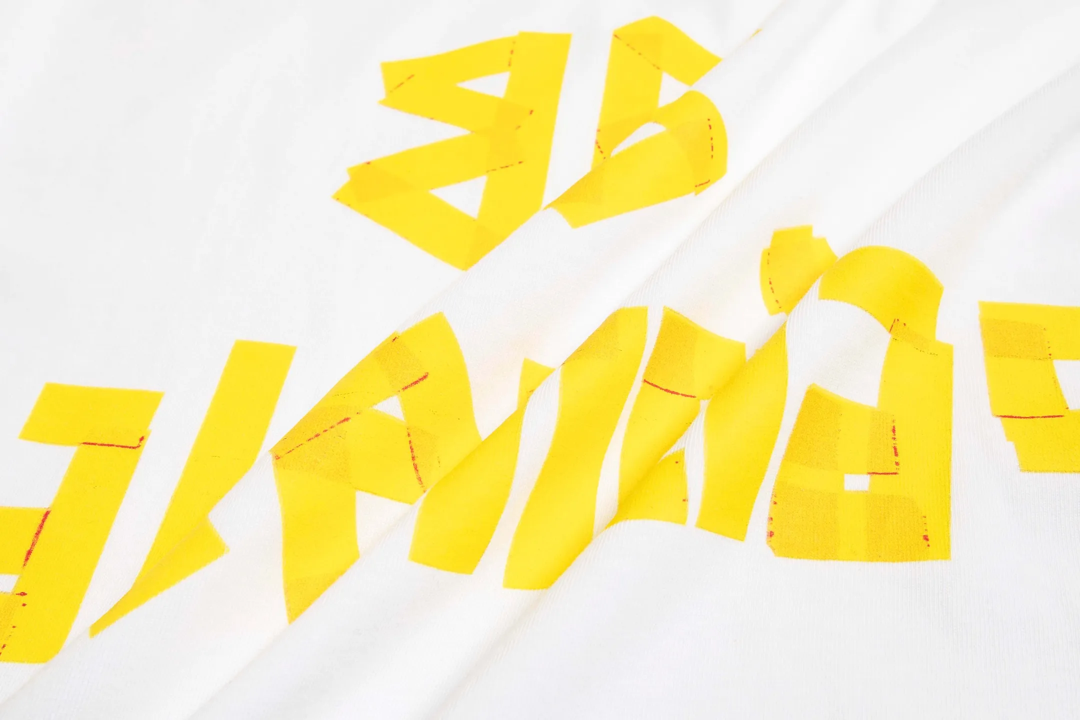 🅿️180 9110# Detailed picture Top version [[BALENCIA*GA] Official website quality Paris new yellow tape bandage digital direct spray short-sleeved T-shirt OS version Loose dropped shoulders Same style for men and women Fabric: 260 grams 100% cotton double yarn Process: Front and rear digital direct spray Garment wash Frayed Distressed Styling Solid color Color: gray blue white washed blue burgundy green black silver Rose Red Khaki Size: XS S M L