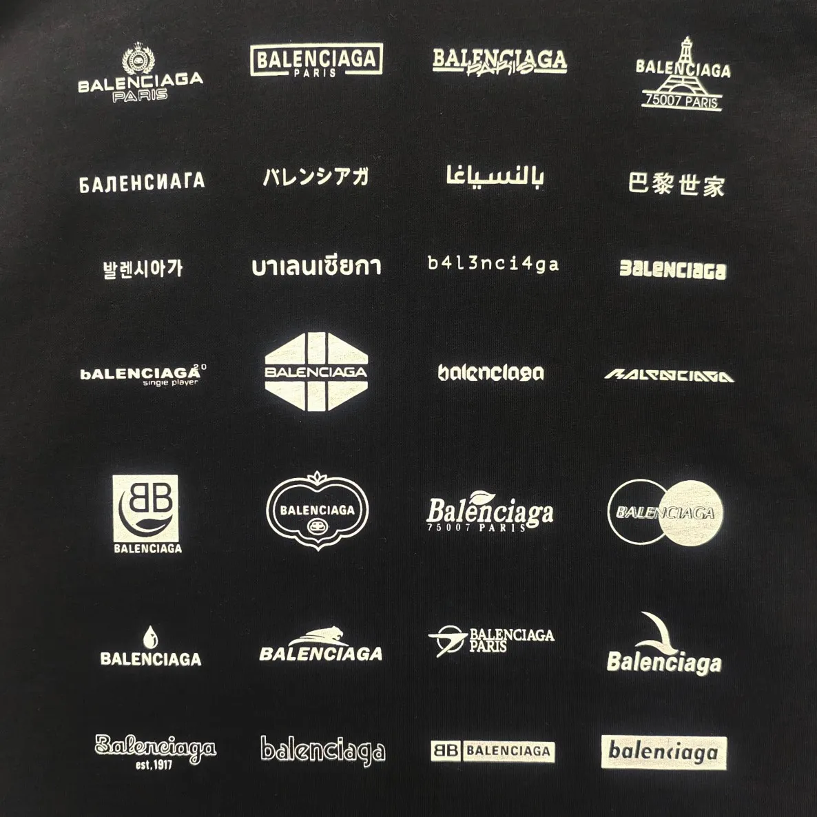 [New] The top version of Balenciaga BALENCIAGA is fully printed with LOGO slogans for male and female couples stars. The same style pure cotton loose short-sleeved T-shirt. Balenciaga was founded by Cristobal Balenciaga, a great genius designer who is known as the representative of the 20th century. For more than half a century since the brand was founded, Balenciaga has been famous for its fashion and elegance in the fashion industry. You can find any of your favorite logos on the front and back of this piece, Ness.  The front and rear printing uses low-coverage screen printing technology, and the glue is imported. The printing is very delicate, and the scratched out problems are very clear and there are no burrs. The fabric is made of 280g double-ply double-yarn pure cotton loose fabric, which is loose and breathable, has good drying effect, full drape and skin toning. Color: Black White Pink Size: XS-L P:240