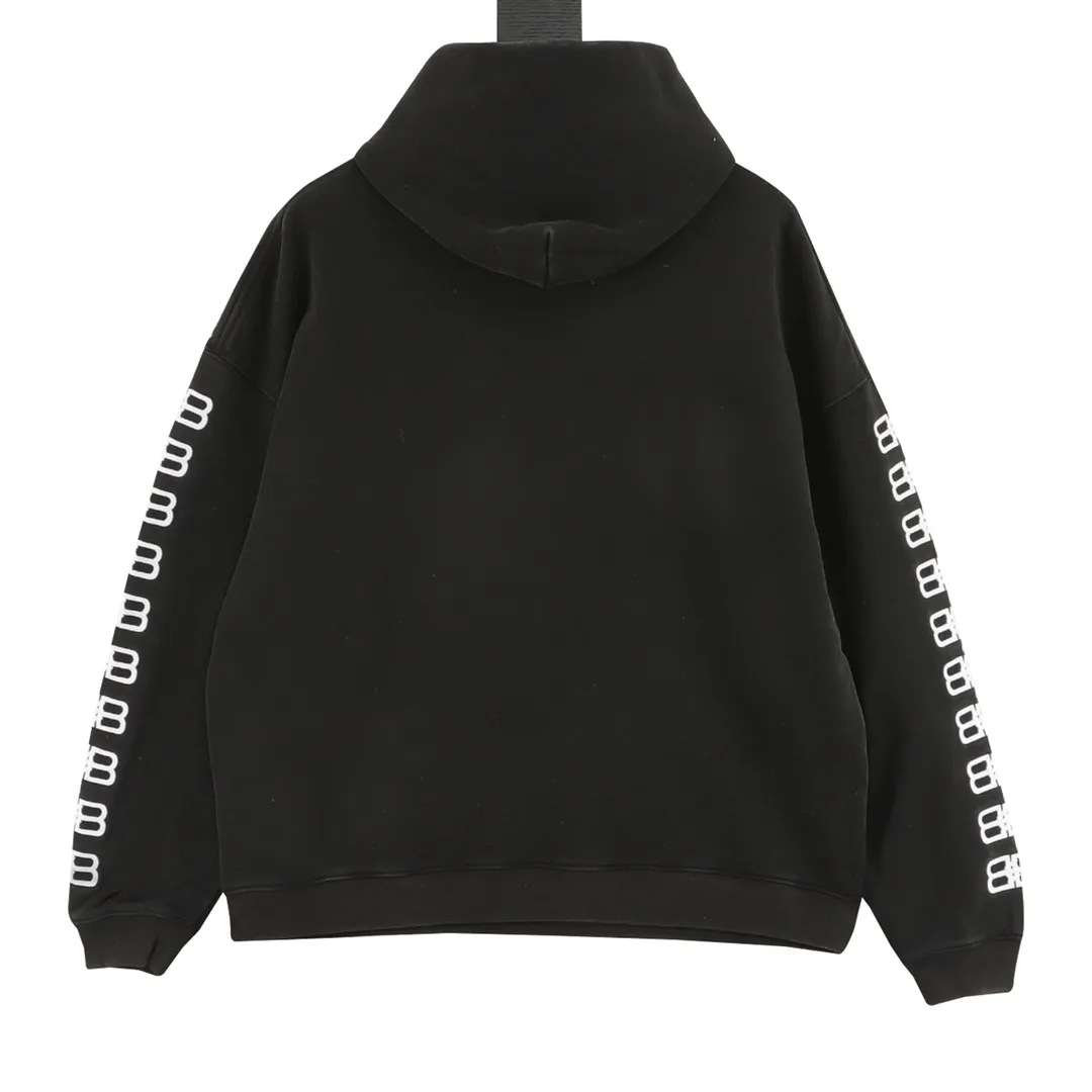 🅿️580 Balenciaga/Balenciaga Double B embroidered washed hooded sweatshirt. The fabric is made of Paris ZP custom-woven and dyed cotton terry fabric. The weight is 400 grams. The cloth surface is clean, the cloth pattern is clear, soft and comfortable, the color fastness is good, and it is not easy to change color - it is custom-woven and dyed without color difference, BLCG The double B lock logo is made with Tajima embroidery machines imported from Japan. The ready-made garments are aged and fried, with ultra-high craftsmanship. The version adopts a loose OS silhouette design. Size: XS-L