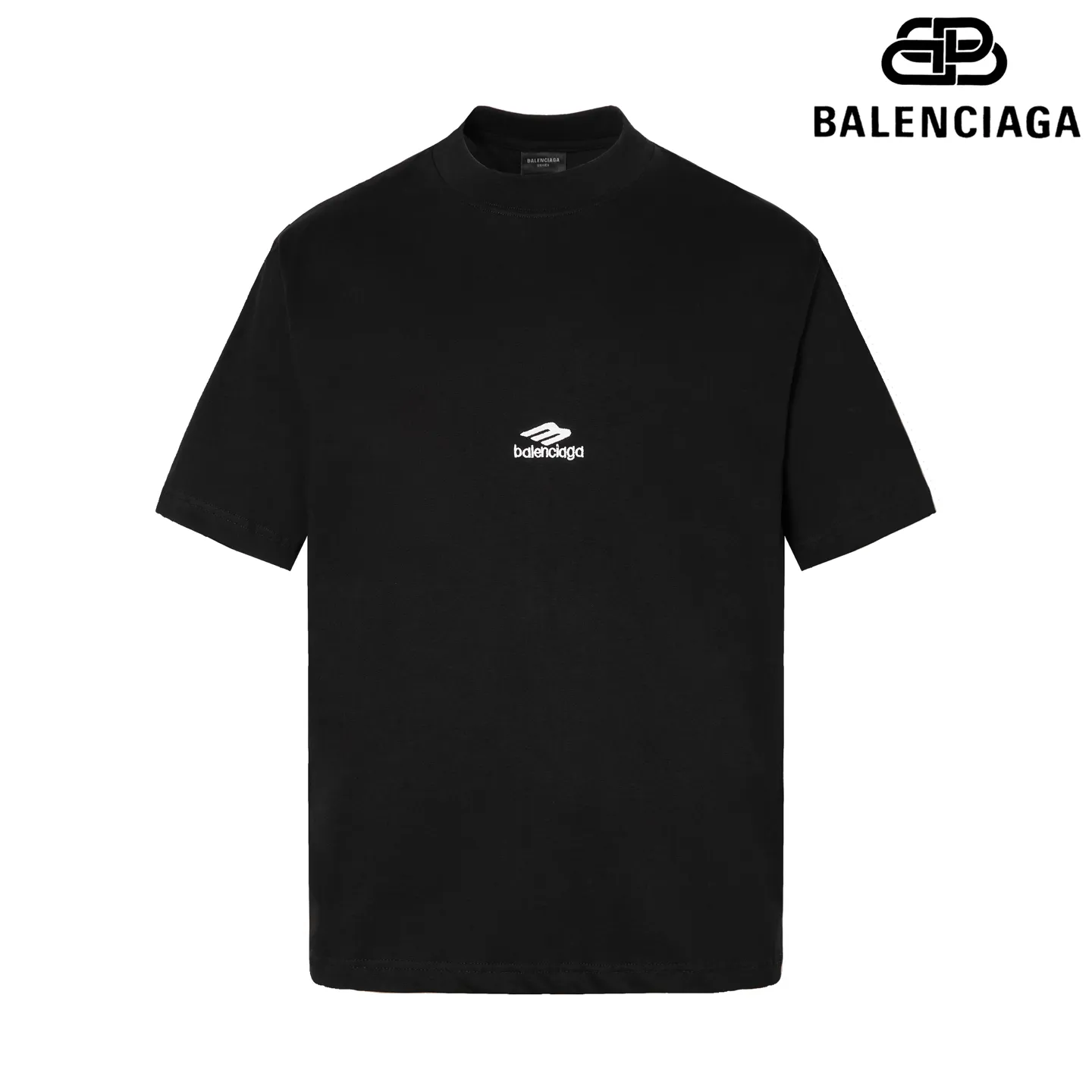 🅿️180 9207# Detailed picture Top version [[BALENCIA*GA] official website quality Paris new ski series 3M size LOGO embroidered short-sleeved T-shirt OS version Loose dropped shoulders Unisex style Fabric: 260g 100% cotton double yarn Technology: Front and back embroidery Garment washing Shape solid Color: Black Blue Yellow Size: XS S M L