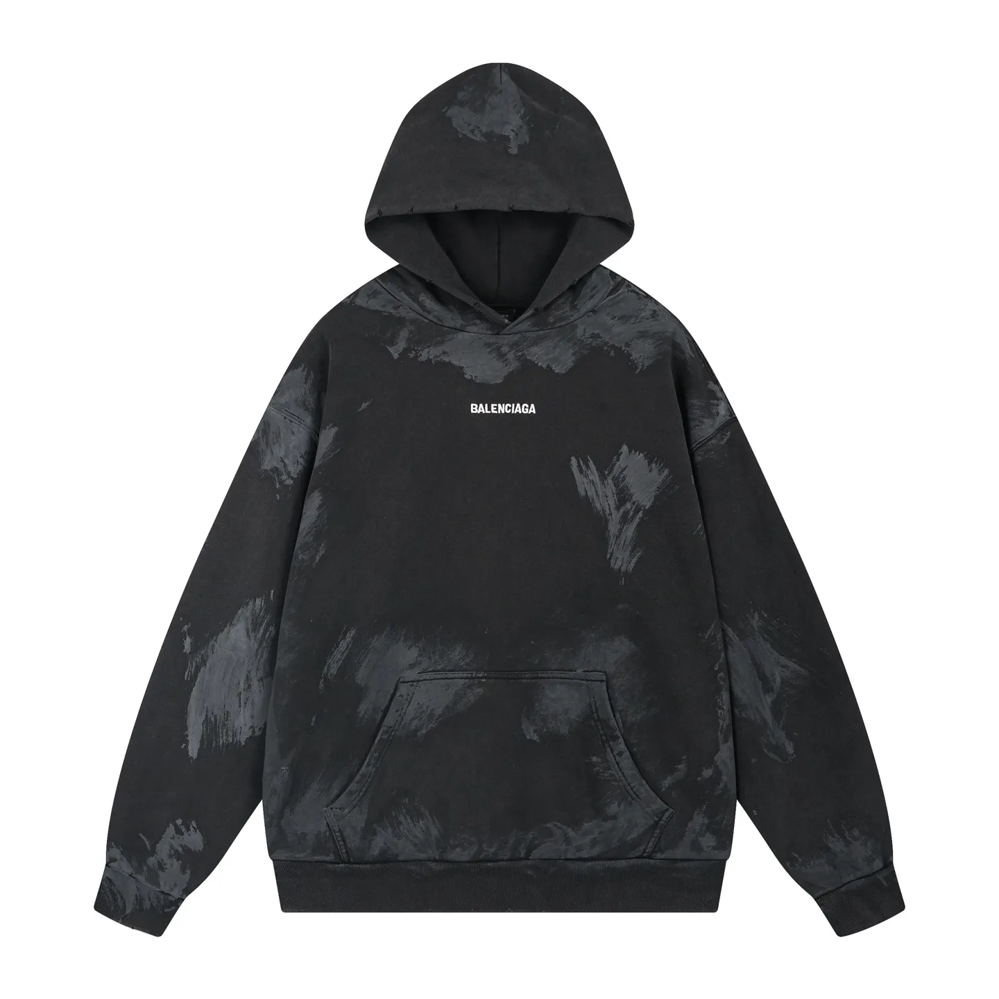🅿️400 Actual pictures [Top version. Official website quality] BALENCI*GA/Paris #2025 new style. Front and back letter LOGO embroidery, hand-painted graffiti, washed and worn hooded sweatshirt, full of design. Welcome to compare. Notice! ️The fabric is made of authentic environmentally friendly dyes, custom-woven and dyed cotton sweatshirt. Weighing 460 grams, the cloth surface is clean. The cloth pattern is clear, soft and comfortable. The threads are dyed with no color difference. The classic letter LOGO is embroidered using imported Tajima embroidery machine. The garments are washed, distressed and hand-painted with graffiti. Extra heavy craftsmanship. . Restore the brick cabinet, adopt OS loose shoulder style. Same style for men and women. Code: BL259908 Color: black and gray Size: XS S M L