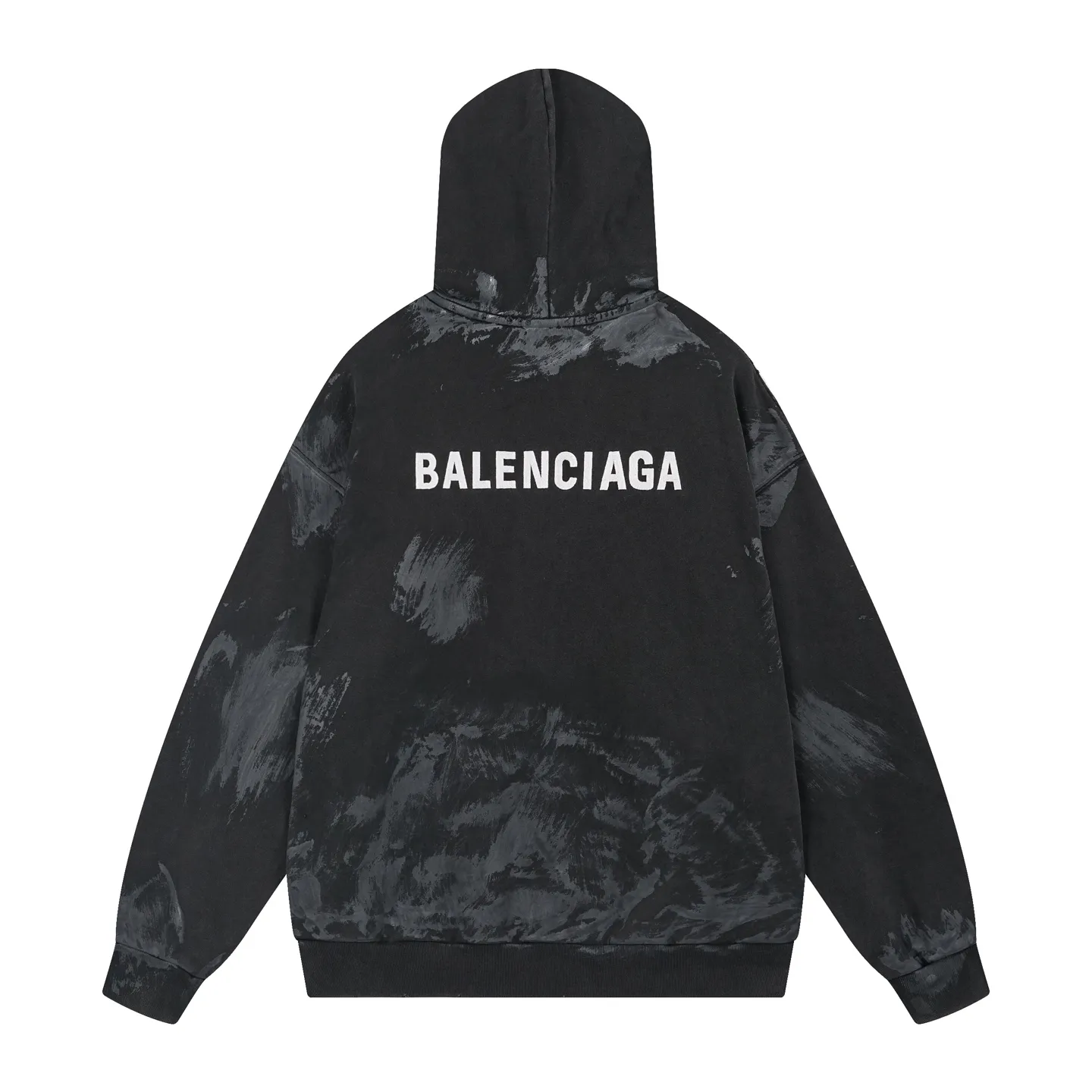 🅿️400 Actual pictures [Top version. Official website quality] BALENCI*GA/Paris #2025 new style. Front and back letter LOGO embroidery, hand-painted graffiti, washed and worn hooded sweatshirt, full of design. Welcome to compare. Notice! ️The fabric is made of authentic environmentally friendly dyes, custom-woven and dyed cotton sweatshirt. Weighing 460 grams, the cloth surface is clean. The cloth pattern is clear, soft and comfortable. The threads are dyed with no color difference. The classic letter LOGO is embroidered using imported Tajima embroidery machine. The garments are washed, distressed and hand-painted with graffiti. Extra heavy craftsmanship. . Restore the brick cabinet, adopt OS loose shoulder style. Same style for men and women. Code: BL259908 Color: black and gray Size: XS S M L