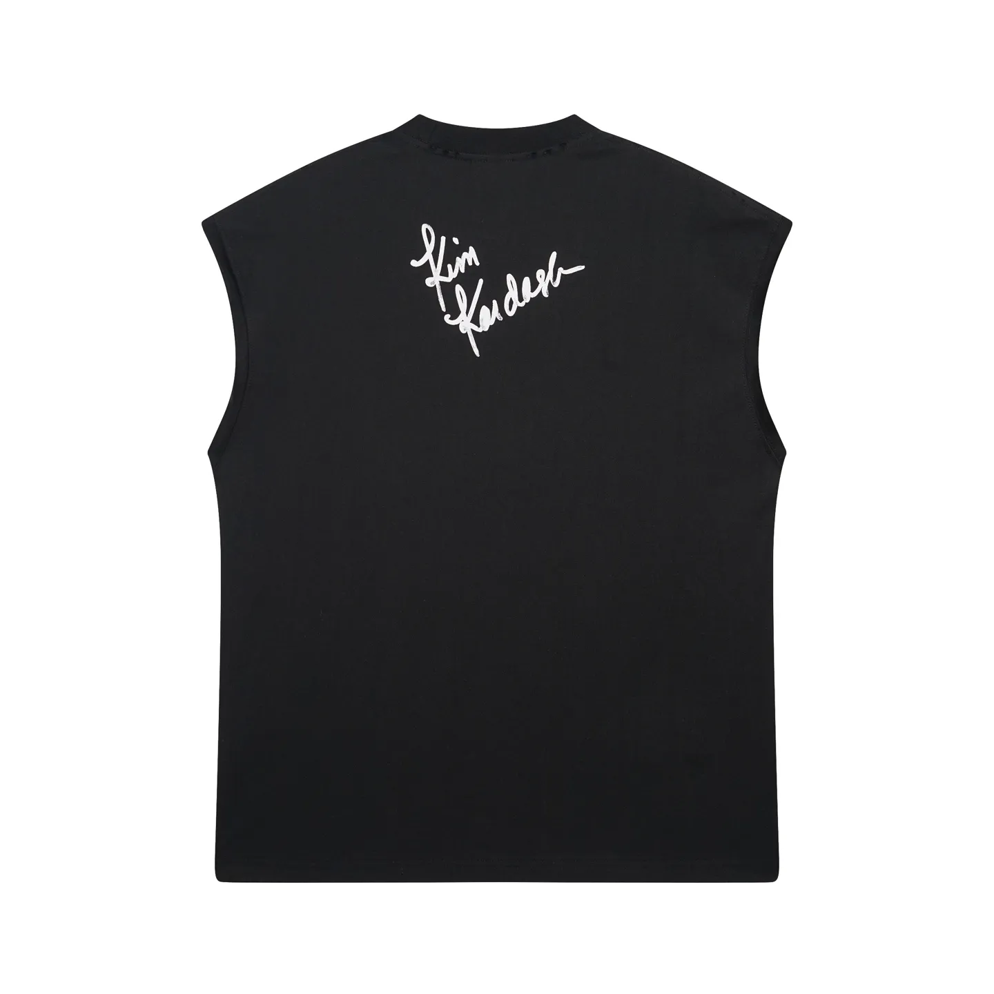 🅿️180 real photos [Top version. Official website quality] BALENCI*GA/25 new model. The front is directly printed with Kimk's art work, and the back is printed with artistic signature. The right sleeve is embroidered with English frayed distressed sleeveless T-shirt # SS25 latest style. Research and development at the first time, different market currencies. Comparisons welcome. The fabric is made of Paris ZP custom-woven and dyed cotton double yarn. Weighing 260 grams, the cloth surface is clean. The cloth pattern is clear, soft and comfortable. The threads are dyed with no color difference. Printing adopts computer direct printing. The garments are washed and worn to make them look old. Jubie market currency. Welcome to compare. The version adopts OS loose shoulder design. Same style for men and women. Code: BL253687 Color: Black Size: XS S M L