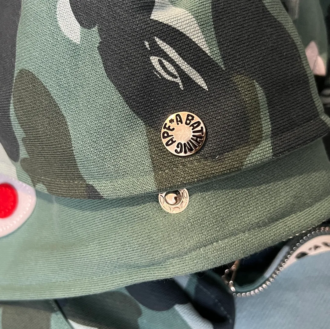 💰440 BAPE WGM letter patch camouflage pattern double hooded zipper sweatshirt High weight pure cotton custom fabric 1:1 heavyweight couple model: S-XXL [camouflage green, camouflage gray]