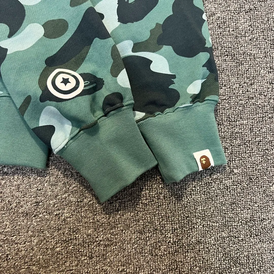💰440 BAPE WGM letter patch camouflage pattern double hooded zipper sweatshirt High weight pure cotton custom fabric 1:1 heavyweight couple model: S-XXL [camouflage green, camouflage gray]
