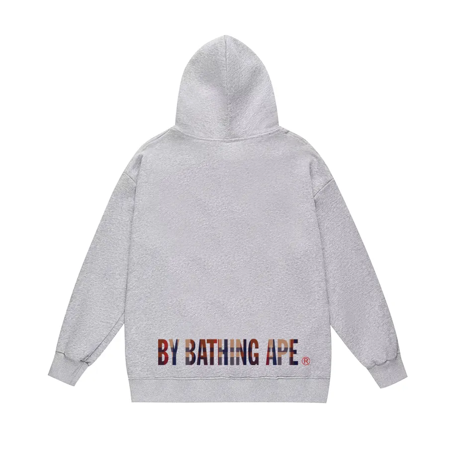 P160 model number SC792# terry 80 plus velvet 90 (top version) BAPE plaid ape face letter pattern printed hooded sweatshirt Made of 380g large terry (drop shoulder large version) fabric, soft texture and no pilling Imported environmentally friendly printing glue The pattern is bright and three-dimensional Quality 💥Same style for men and women The upper body is trendy Color: black white gray Size: S M L XL XXL