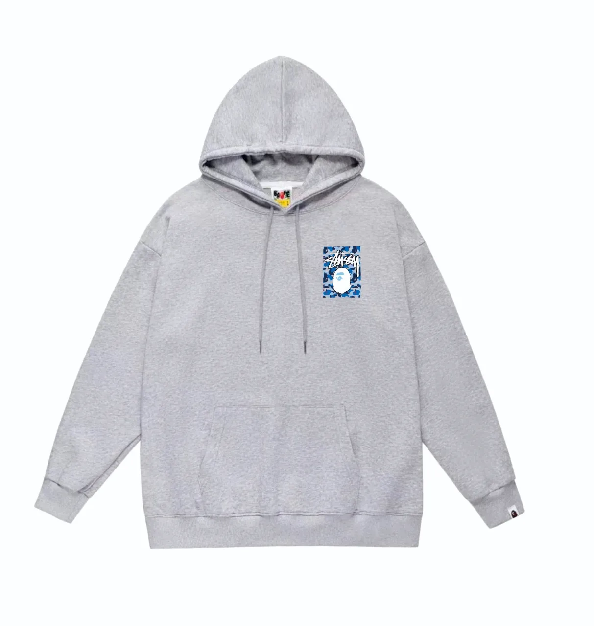 P160 model number SC803# terry 80 plus velvet 90 (top version) BAPE×STUSSY co-branded Stussy letter printed hooded sweatshirt Made of 380g large terry (drop shoulder large version) fabric, soft and non-pilling texture, imported environmentally friendly printing glue, bright and three-dimensional pattern, quality 💥Same style for men and women. The upper body is trendy. Color: black, blue and white, white and blue, gray, blue and white, black, blue and black, white, blue and black, gray, blue and black. Size: S M L XL XXL
