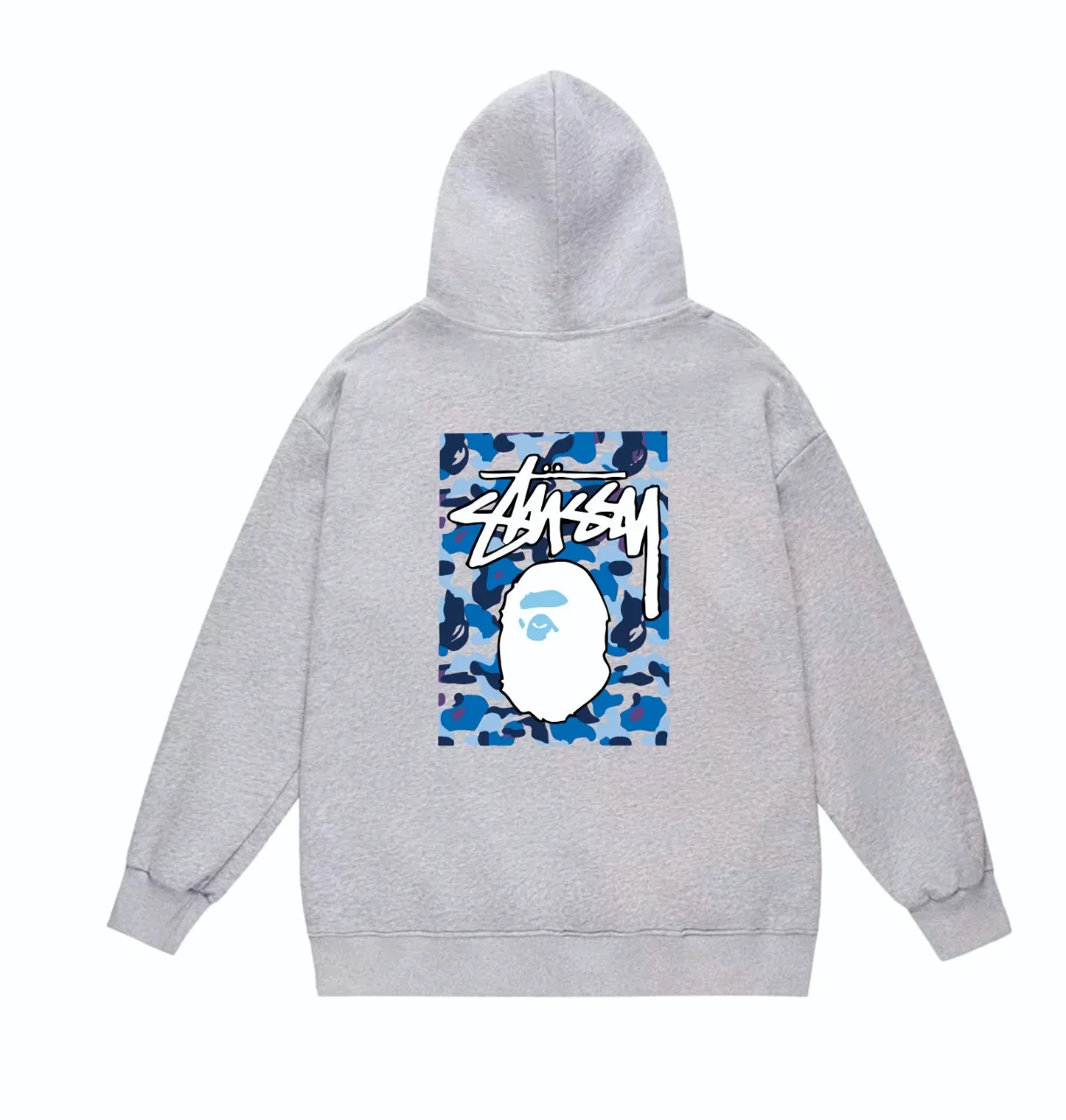 P160 model number SC803# terry 80 plus velvet 90 (top version) BAPE×STUSSY co-branded Stussy letter printed hooded sweatshirt Made of 380g large terry (drop shoulder large version) fabric, soft and non-pilling texture, imported environmentally friendly printing glue, bright and three-dimensional pattern, quality 💥Same style for men and women. The upper body is trendy. Color: black, blue and white, white and blue, gray, blue and white, black, blue and black, white, blue and black, gray, blue and black. Size: S M L XL XXL