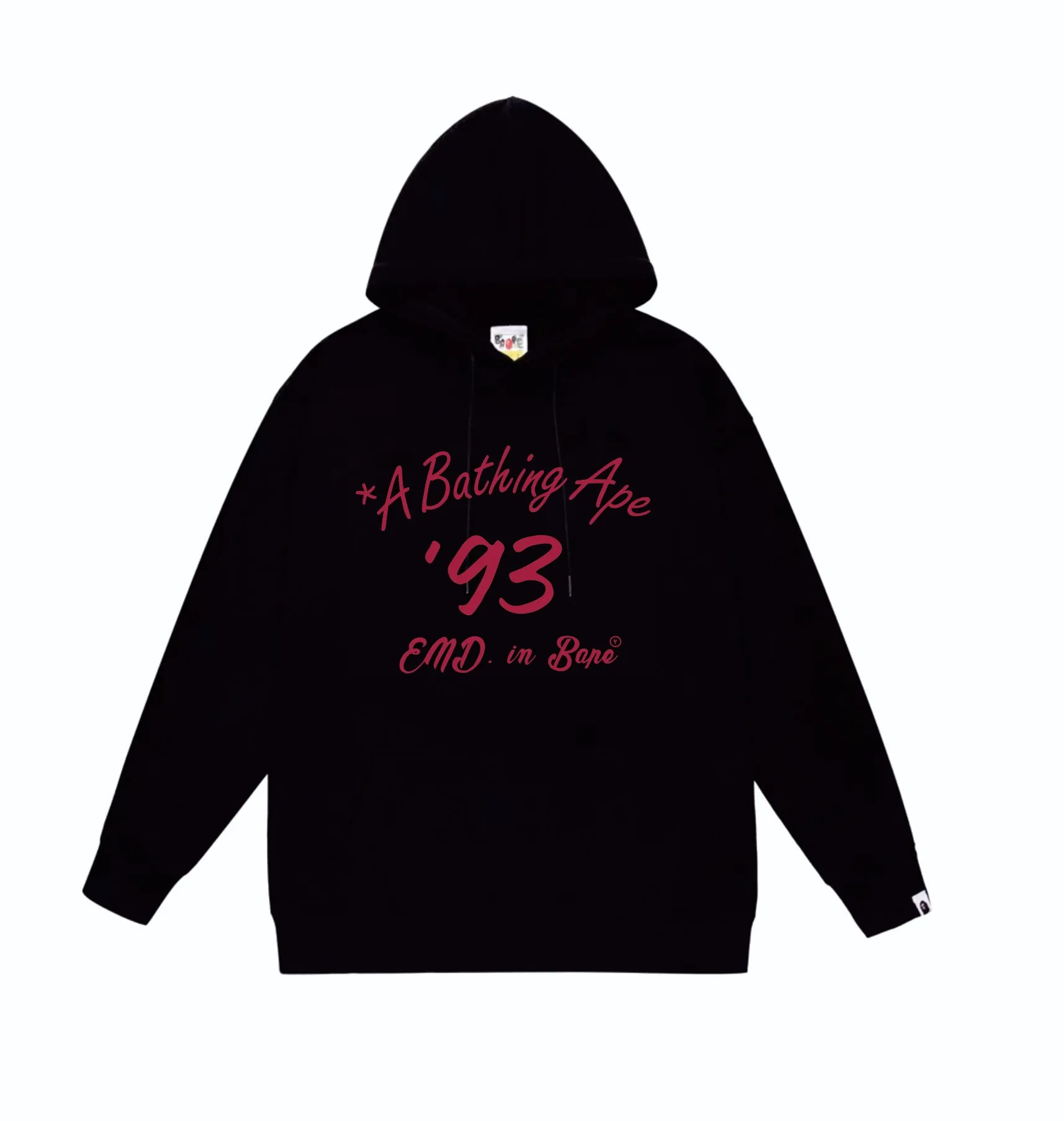 P160 model number SC865# terry 80 plus velvet 90 (top version) BAPE×END co-branded alphanumeric bowling print hooded sweatshirt Made of 380g large terry (drop shoulder large version) fabric, soft texture and no pilling Imported environmentally friendly printing glue The pattern is bright and three-dimensional Quality 💥Same style for men and women The upper body is trendy Color: black white gray Size: S M L XL XXL
