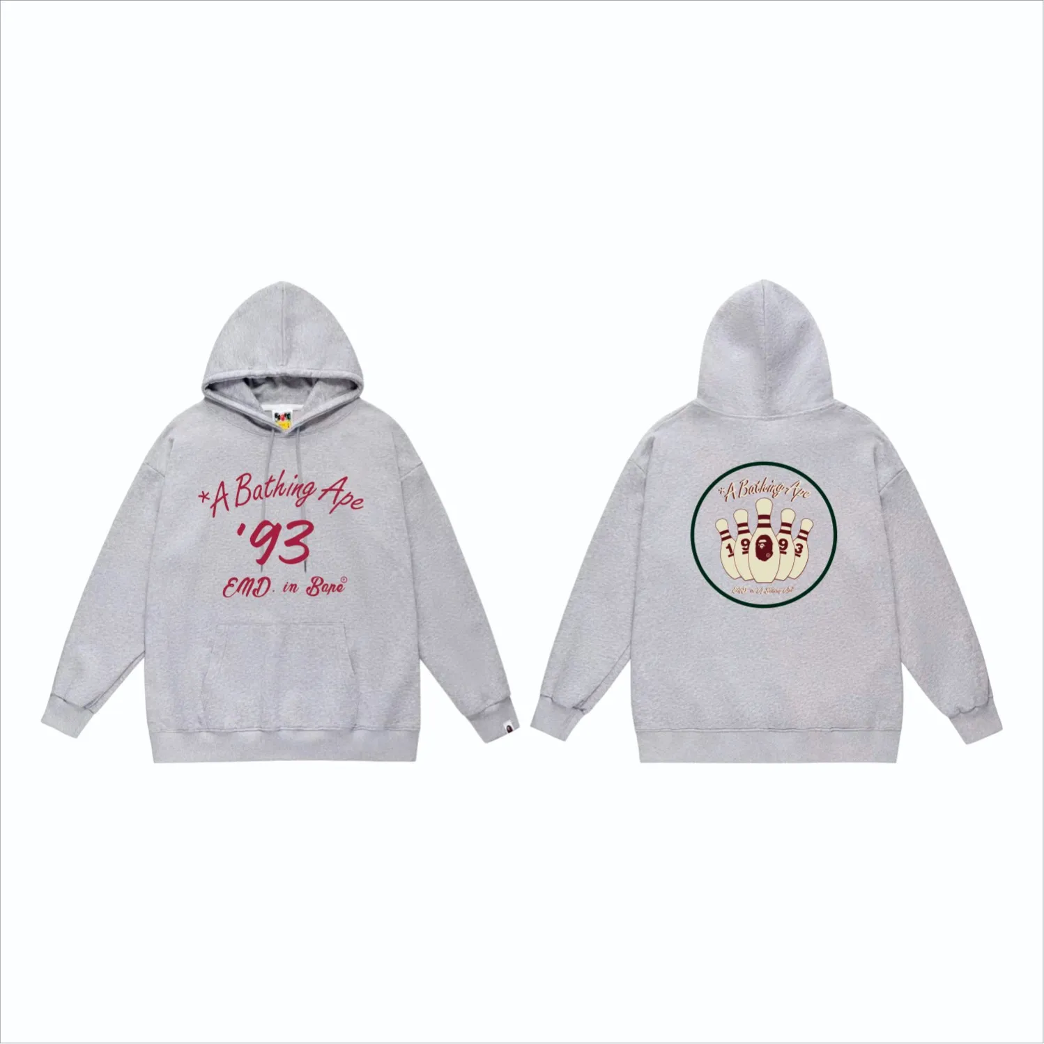 P160 model number SC865# terry 80 plus velvet 90 (top version) BAPE×END co-branded alphanumeric bowling print hooded sweatshirt Made of 380g large terry (drop shoulder large version) fabric, soft texture and no pilling Imported environmentally friendly printing glue The pattern is bright and three-dimensional Quality 💥Same style for men and women The upper body is trendy Color: black white gray Size: S M L XL XXL