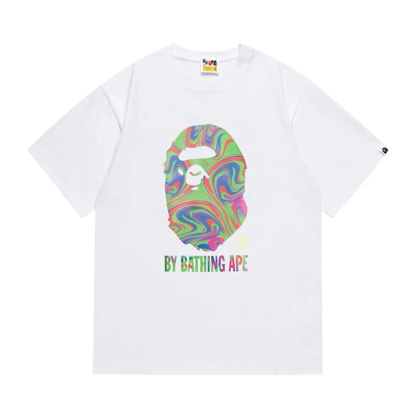 SC280#p110💰 (top version) BAPE uses 260 grams of high-quality high-weave pure cotton fabric, double yarn combed, soft texture and no pilling, imported environmentally friendly printing glue, bright and three-dimensional pattern, quality 💥Same style for men and women, the upper body is fashionable Color: Black White Size: S M L XL XXL