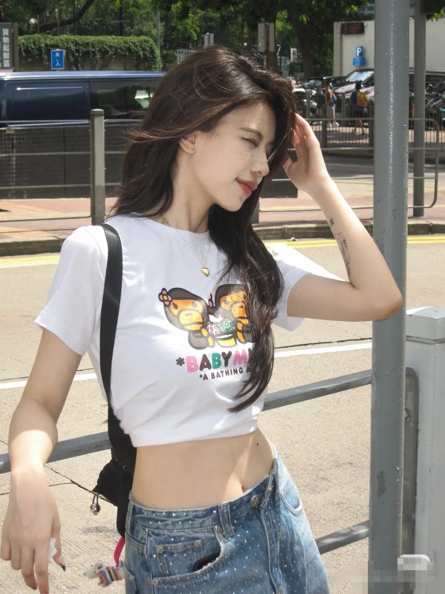 P110 001125 Bape Baby Milo printed short-sleeved T-shirt, same style for men and women, size smlxlxxl, white
