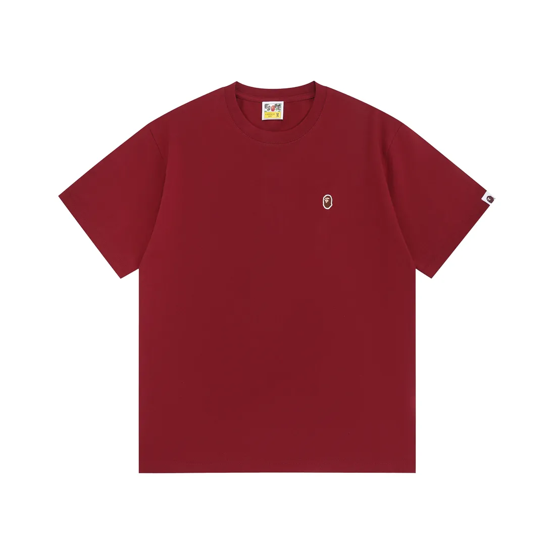 Style No.: SC Short Sleeve-10000#p110💰 BAPE Classic Embroidered Ape Badge Small Label Color: Black Gray Klein Blue Raspberry Rose Burgundy Navy Coffee Green Size: S M L XL XXL Weight: 260 grams of pure cotton