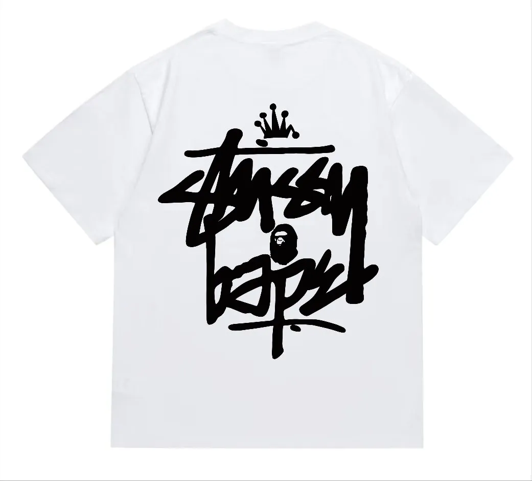 SC208#p110💰 (top version) BAPE×Stussy co-branded Stussy letter ape print T-shirt Made of 260 grams of high-quality high-weave pure cotton fabric, double yarn combed, soft texture and no pilling Imported environmentally friendly printing glue, bright and three-dimensional pattern, quality 💥Same style for men and women, the upper body is fashionable Color: black and yellow, gray and yellow, pink and yellow, red and yellow, white and yellow, black pink, gray powder, pink, red pink, white powder Black and white Gray and white Pink and white Red and white White and black Gray and black Pink and black Red and black Size: S M L XL XXL
