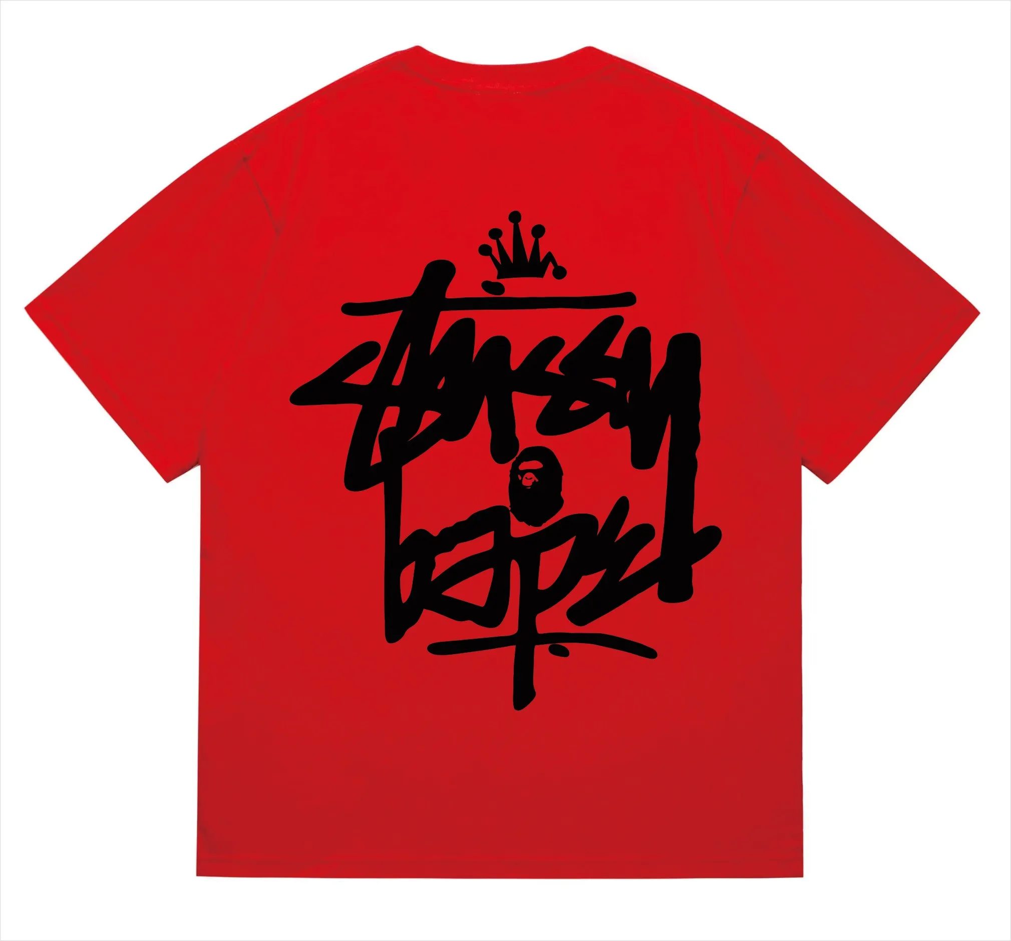 SC208#p110💰 (top version) BAPE×Stussy co-branded Stussy letter ape print T-shirt Made of 260 grams of high-quality high-weave pure cotton fabric, double yarn combed, soft texture and no pilling Imported environmentally friendly printing glue, bright and three-dimensional pattern, quality 💥Same style for men and women, the upper body is fashionable Color: black and yellow, gray and yellow, pink and yellow, red and yellow, white and yellow, black pink, gray powder, pink, red pink, white powder Black and white Gray and white Pink and white Red and white White and black Gray and black Pink and black Red and black Size: S M L XL XXL