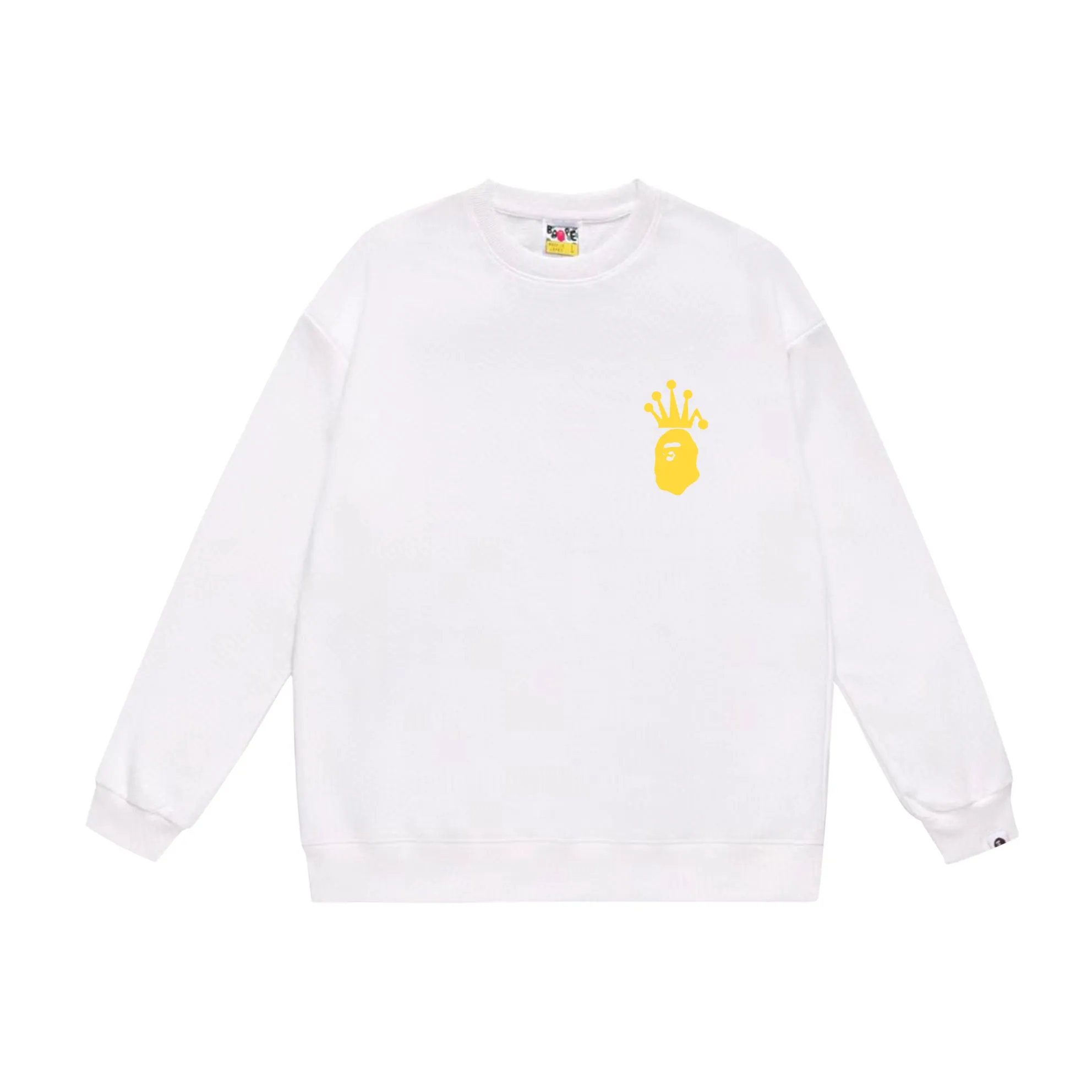 P150 model number SC508# terry 75 plus velvet 80 (top version) BAPE×STUSSY co-branded Stussy letter round neck sweatshirt Made of 350g large terry (drop shoulder large version) fabric, soft and non-pilling texture, imported environmentally friendly printing glue, bright and three-dimensional pattern, quality 💥Same style for men and women. The upper body is trendy. Color: black and red, white and red, gray and red, black and yellow, white and yellow, gray and yellow, black and white, white and black, gray and black. Size: S M L XL XXL