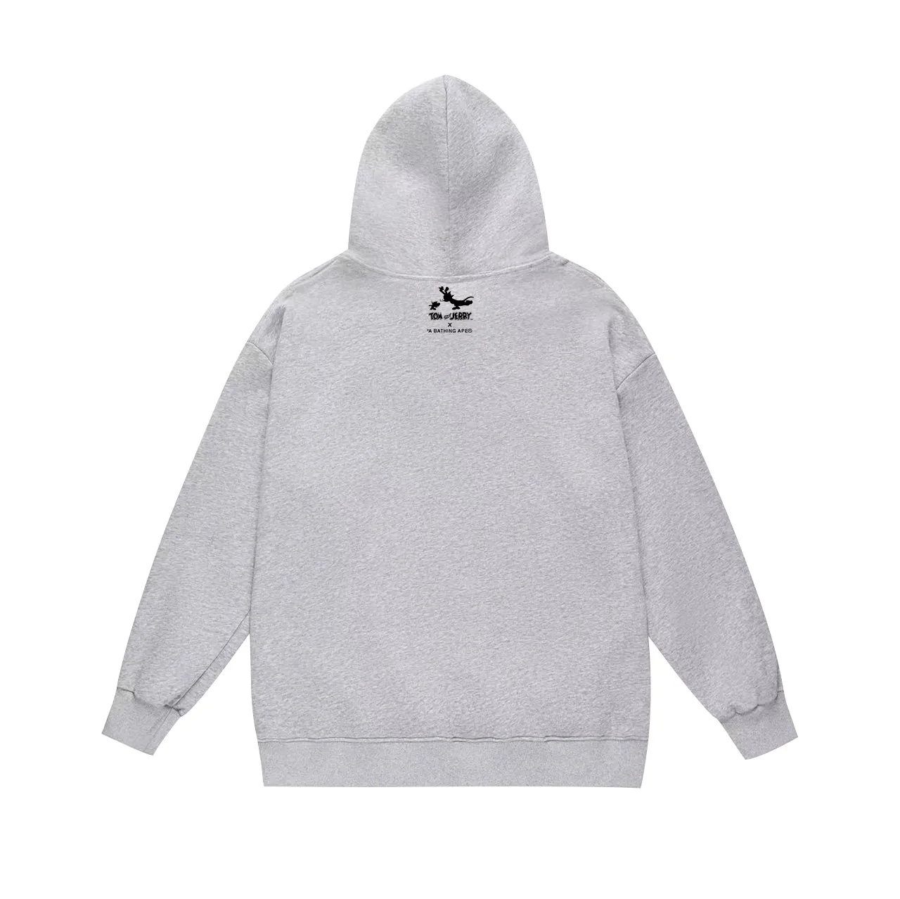 Model No. SC674#terry p160 plus velvet p180💰 (top version) BAPE ✖️Tom and Jerry Tom and Jerry couple's printed hooded sweatshirt. Made of 380g large terry 430g silver fox velvet (off-shoulder large version) fabric. The texture is soft and non-pilling. Imported environmentally friendly printing glue. The pattern is bright and three-dimensional. Quality💥Same style for men and women. The upper body is trendy. Color: black white gray Size: S M L XL XXL