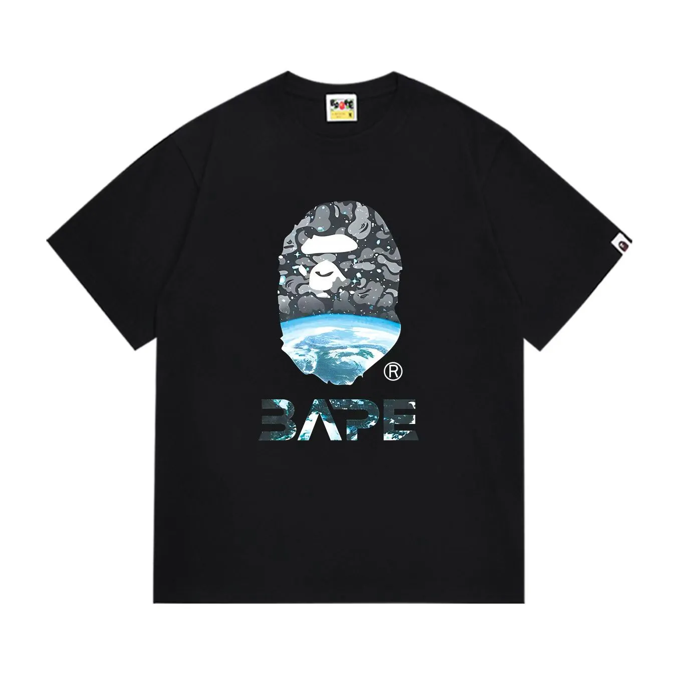 SC1022#p110💰 (top version) BAPE uses 260 grams of high-quality high-weave pure cotton fabric, double yarn combed, soft and non-pilling texture, imported environmentally friendly printing glue, bright and three-dimensional pattern, quality 💥Same style for men and women, the upper body is fashionable Color: black white Size: S M L XL XXL