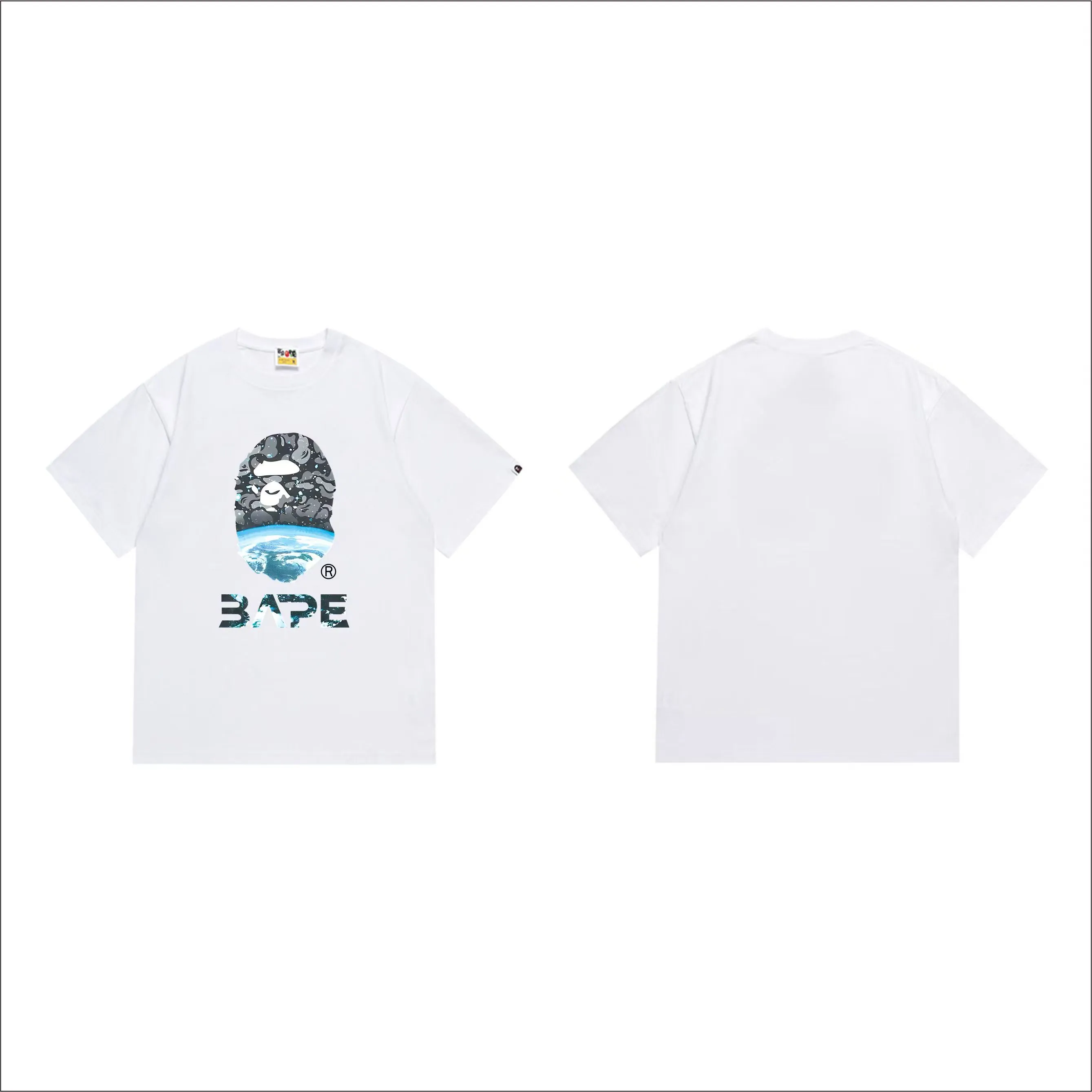 SC1022#p110💰 (top version) BAPE uses 260 grams of high-quality high-weave pure cotton fabric, double yarn combed, soft and non-pilling texture, imported environmentally friendly printing glue, bright and three-dimensional pattern, quality 💥Same style for men and women, the upper body is fashionable Color: black white Size: S M L XL XXL
