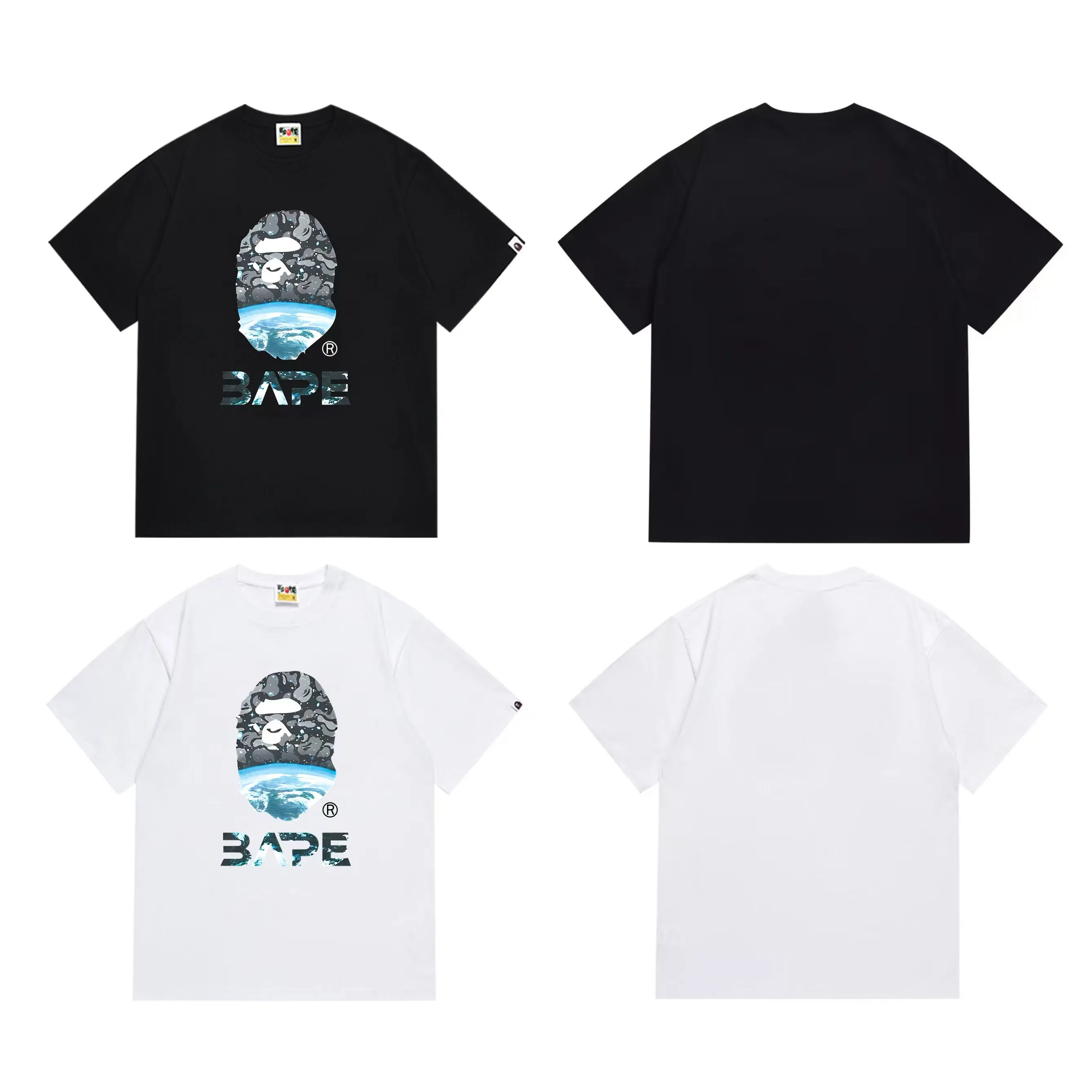 SC1022#p110💰 (top version) BAPE uses 260 grams of high-quality high-weave pure cotton fabric, double yarn combed, soft and non-pilling texture, imported environmentally friendly printing glue, bright and three-dimensional pattern, quality 💥Same style for men and women, the upper body is fashionable Color: black white Size: S M L XL XXL