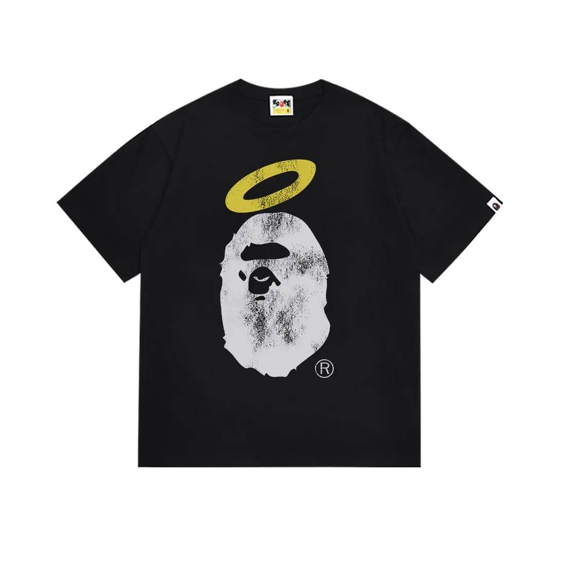 SC142#p110💰 (Top version) BAPE✖️ UNION joint limited 30th anniversary ape head short-sleeved T-shirt. Made of 260 grams of high-quality high-weave pure cotton fabric. Double yarn combed, soft texture and no pilling. Imported environmentally friendly printing glue. Bright and three-dimensional pattern. Quality💥Same style for men and women. The upper body is trendy. Color: black white. Size: S M L XL XXL