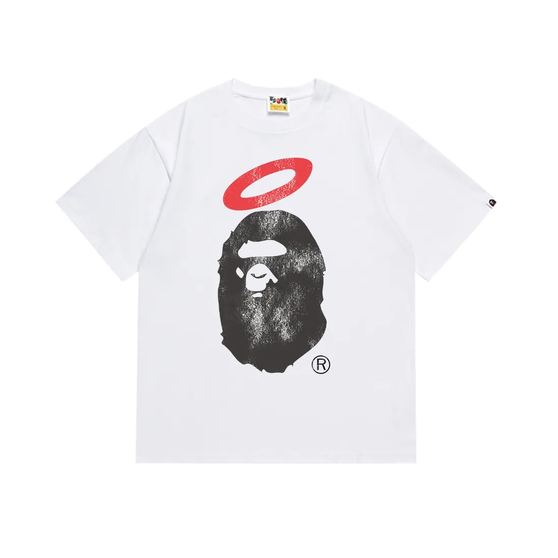 SC142#p110💰 (Top version) BAPE✖️ UNION joint limited 30th anniversary ape head short-sleeved T-shirt. Made of 260 grams of high-quality high-weave pure cotton fabric. Double yarn combed, soft texture and no pilling. Imported environmentally friendly printing glue. Bright and three-dimensional pattern. Quality💥Same style for men and women. The upper body is trendy. Color: black white. Size: S M L XL XXL
