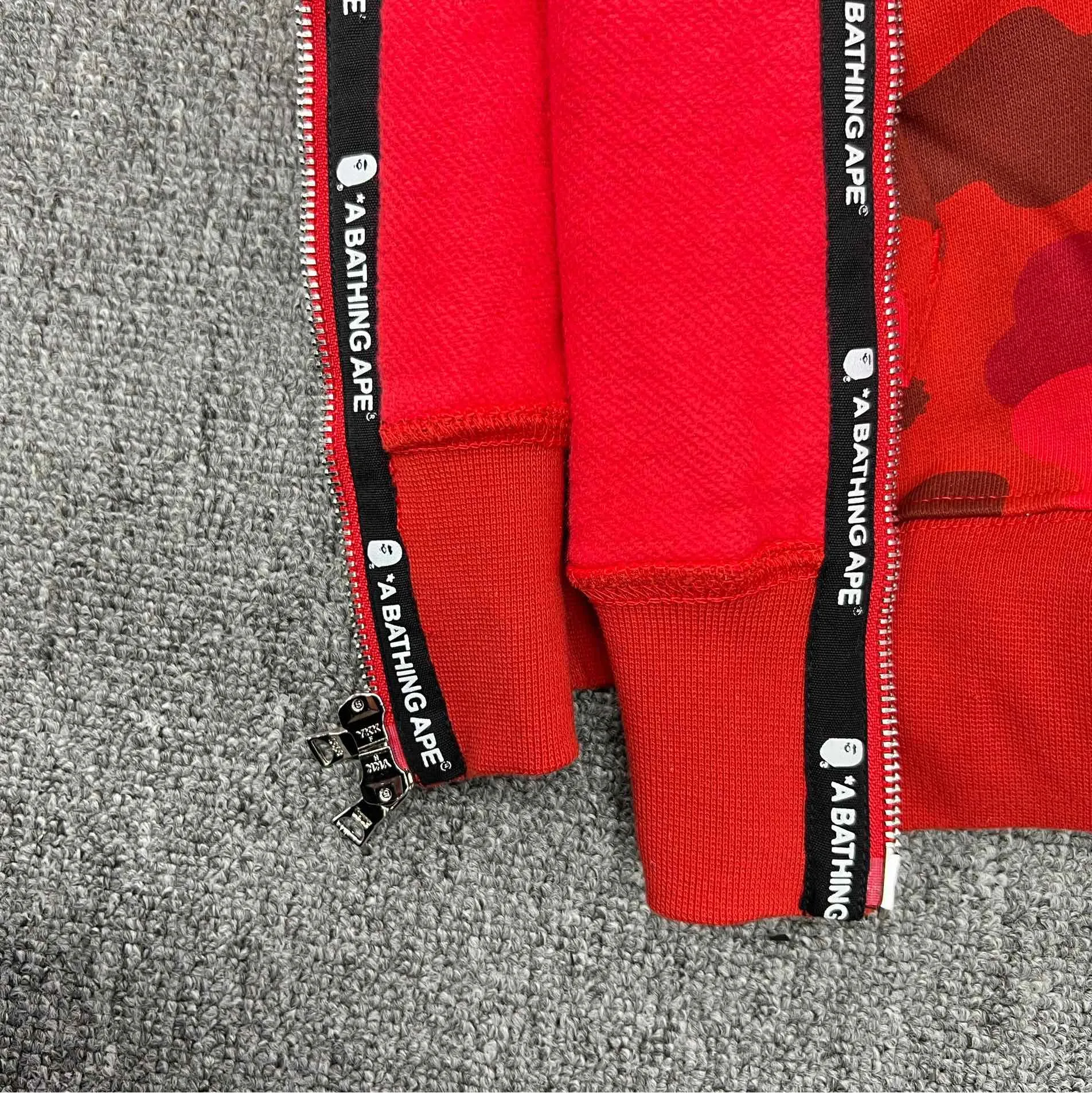 💰440 Bape double hood camouflage shark, customized fabric 1:1, fine workmanship, high quality version, couple model: S—XXL [blue, purple, red]