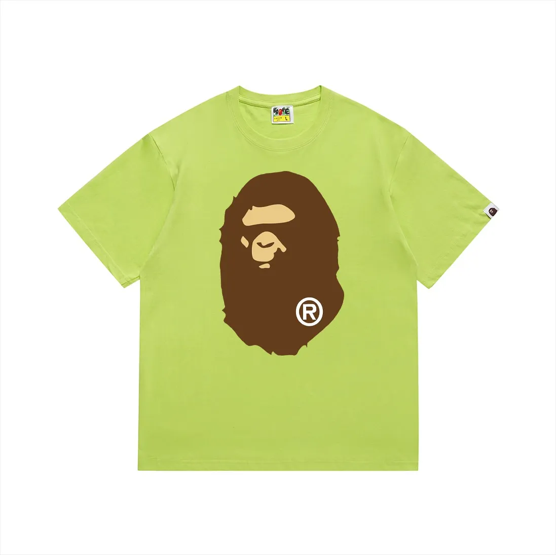 SC175#p110💰 (Top version) BAPE classic front and back great ape head printed short-sleeved T-shirt Made of 260 grams of high-quality high-weave pure cotton fabric, double yarn combed, soft texture without pilling, imported environmentally friendly printing glue, bright and three-dimensional pattern, quality 💥unisex style, the upper body is trendy Color: black, white, apricot, green, red, purple, pink, dark gray, coffee, fluorescent green, floral gray, grass green, raspberry Burgundy Lake Blue Sky Blue Khaki Navy Blue Klein Blue Dragon Fruit Color Size: S M L XL XXL