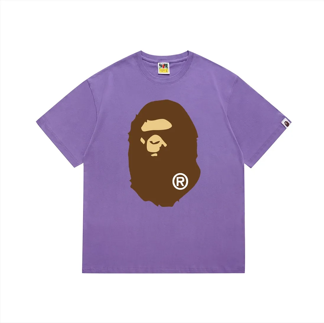 SC175#p110💰 (Top version) BAPE classic front and back great ape head printed short-sleeved T-shirt Made of 260 grams of high-quality high-weave pure cotton fabric, double yarn combed, soft texture without pilling, imported environmentally friendly printing glue, bright and three-dimensional pattern, quality 💥unisex style, the upper body is trendy Color: black, white, apricot, green, red, purple, pink, dark gray, coffee, fluorescent green, floral gray, grass green, raspberry Burgundy Lake Blue Sky Blue Khaki Navy Blue Klein Blue Dragon Fruit Color Size: S M L XL XXL