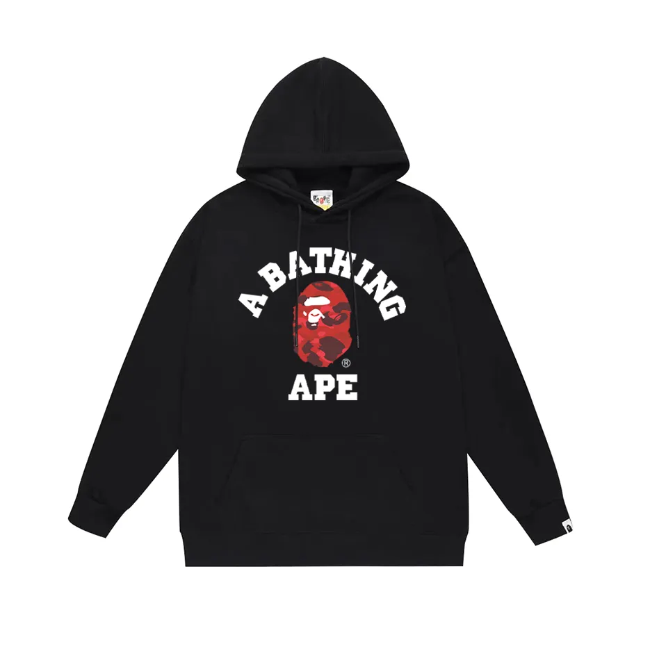 Model No. SC753#terry p160 plus velvet 180💰 (top version) BAPE classic monogram ape head pattern hooded sweatshirt. Made of 380 grams of large terry (drop shoulder large version) fabric. The texture is soft and non-pilling. Imported environmentally friendly printing glue. The pattern is bright and three-dimensional. Quality💥Same style for men and women. The upper body is trendy. Color: black white gray Size: S M L XL XXL