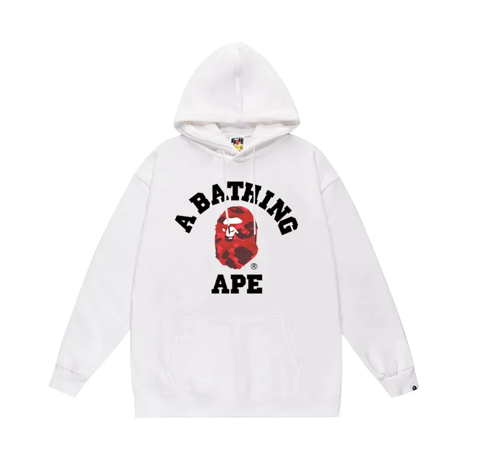 Model No. SC753#terry p160 plus velvet 180💰 (top version) BAPE classic monogram ape head pattern hooded sweatshirt. Made of 380 grams of large terry (drop shoulder large version) fabric. The texture is soft and non-pilling. Imported environmentally friendly printing glue. The pattern is bright and three-dimensional. Quality💥Same style for men and women. The upper body is trendy. Color: black white gray Size: S M L XL XXL