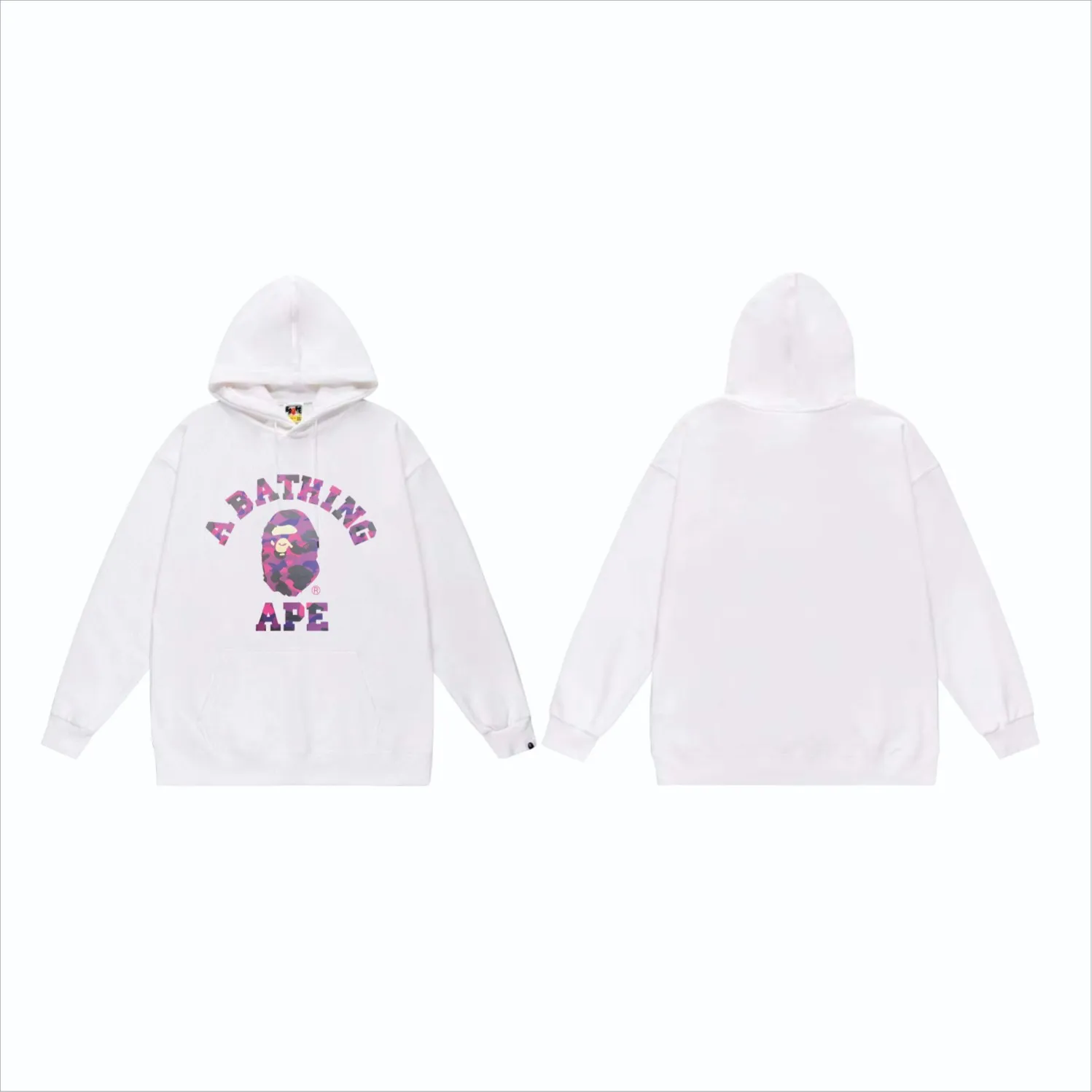 P160 model number SC849# terry 80 plus velvet 90 (top version) BAPE camouflage ape head letter print pattern hooded sweatshirt. Made of 380g large terry (drop shoulder large version) fabric, soft texture and no pilling. Imported environmentally friendly printing glue. Bright and three-dimensional pattern. Quality 💥Same style for men and women. The upper body is trendy. Color: black camouflage, white camouflage, gray camouflage, black and red, white and red, gray and red, black and blue, white and blue. Gray blue Black purple White purple Gray purple Black and yellow White and yellow Gray and yellow Size: S M L XL XXL