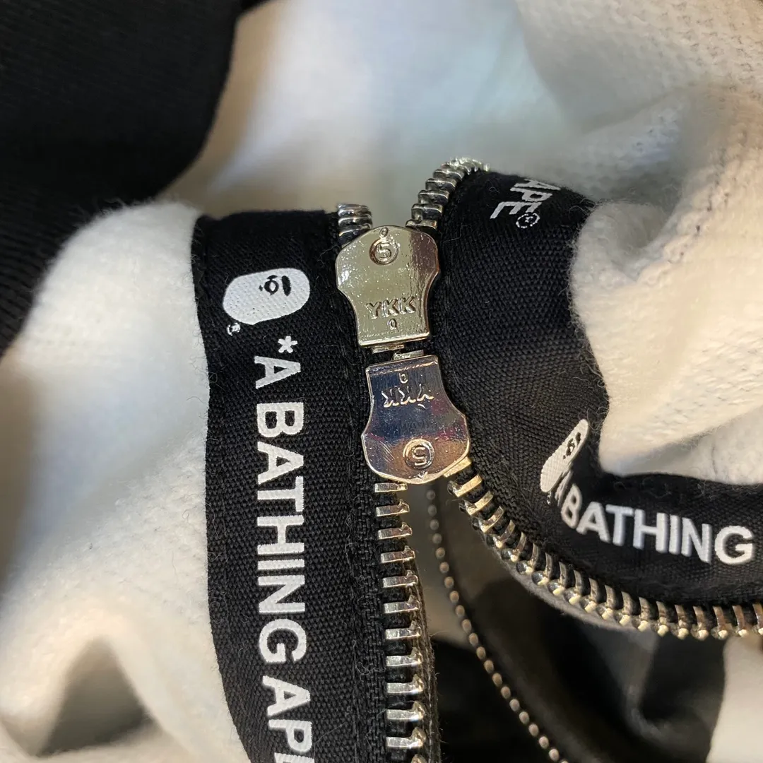💰440 BAPE double hood camouflage luminous classic design printing custom fabrics couple model: S—XXL [gray white]