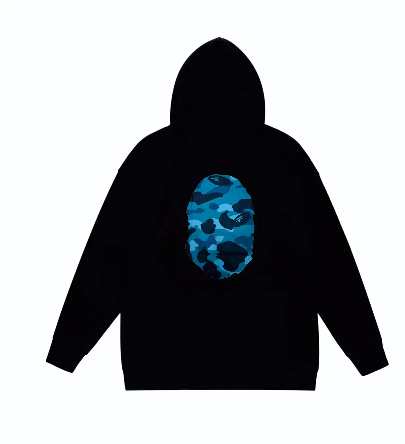 P160 model number SC852# terry 80 plus velvet 90 (top version) BAPE honeycomb camouflage letters great ape head print pattern hooded sweatshirt. Made of 380g large terry (drop shoulder large version) fabric, soft texture and no pilling. Imported environmentally friendly printing glue. Bright and three-dimensional pattern. Quality 💥Same style for men and women. The upper body is trendy. Color: black and blue, white and blue, gray and blue, black and gray, white and gray, gray and gray. Size: S M L XL XXL