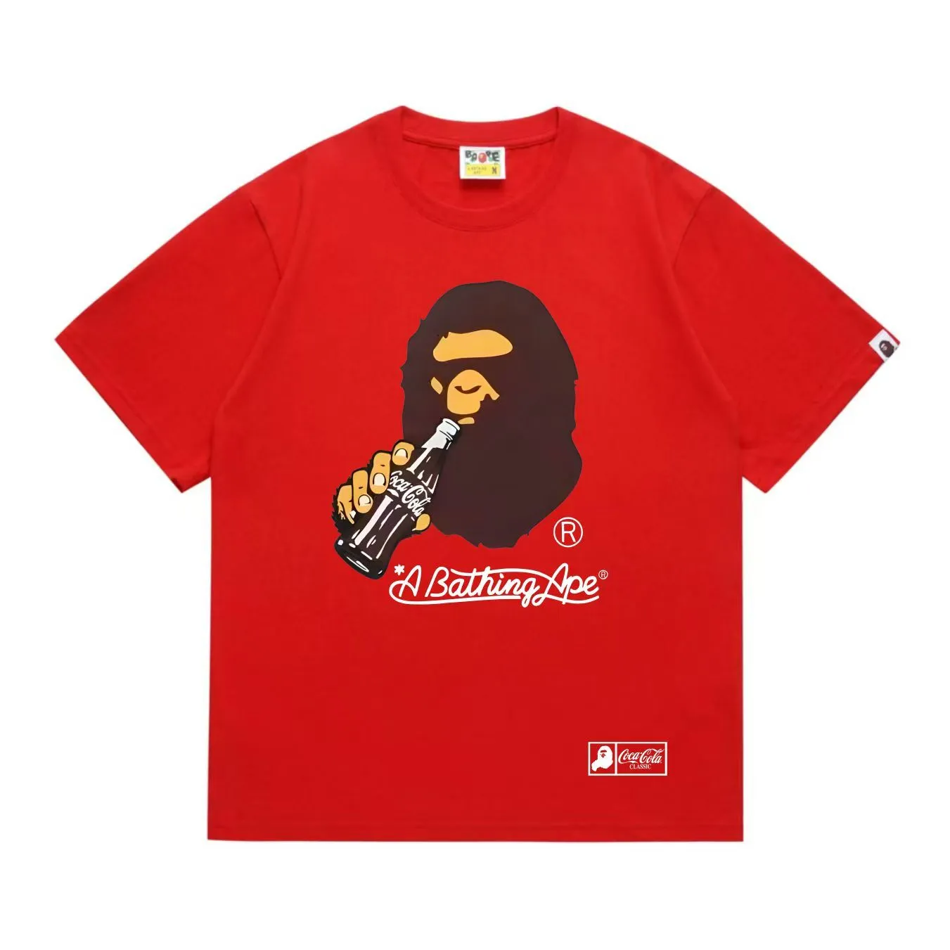 SC286#p110💰 (top version) BAPE uses 260 grams of high-quality high-weave pure cotton fabric, double yarn combed, soft texture and no pilling, imported environmentally friendly printing glue, bright and three-dimensional pattern, quality 💥Same style for men and women, the upper body is fashionable Color: black white Size: S M L XL XXL