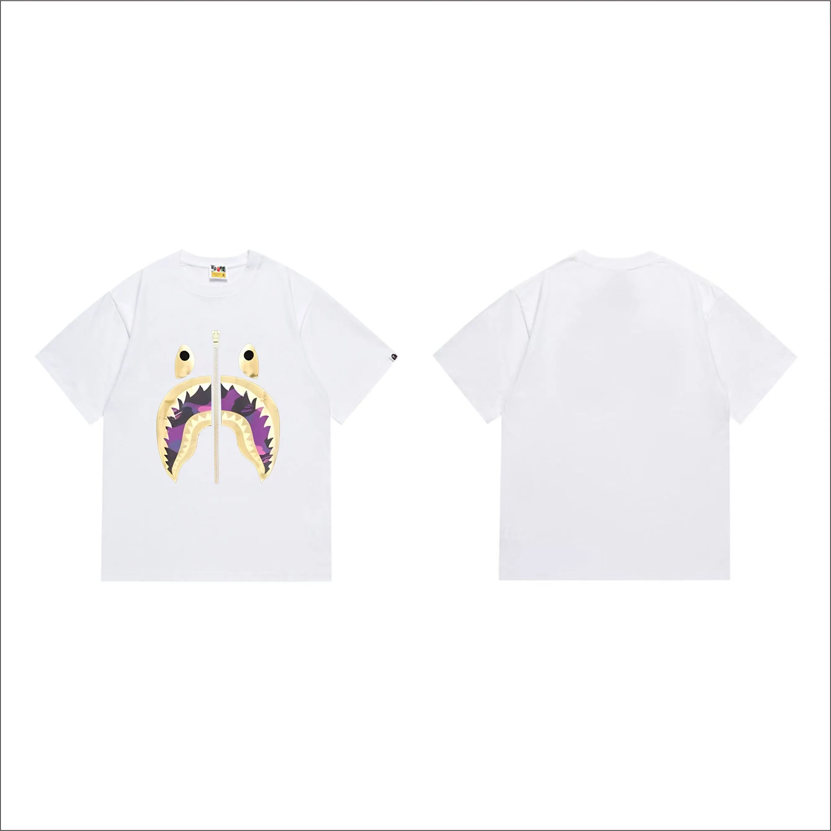 SC1014#p110💰 (top version) BAPE uses 260 grams of high-quality high-weave pure cotton fabric, double yarn combed, soft texture and no pilling, imported environmentally friendly printing glue, bright and three-dimensional pattern, quality 💥Same style for men and women, the upper body is trendy Color: Black White Size: S M L XL XXL
