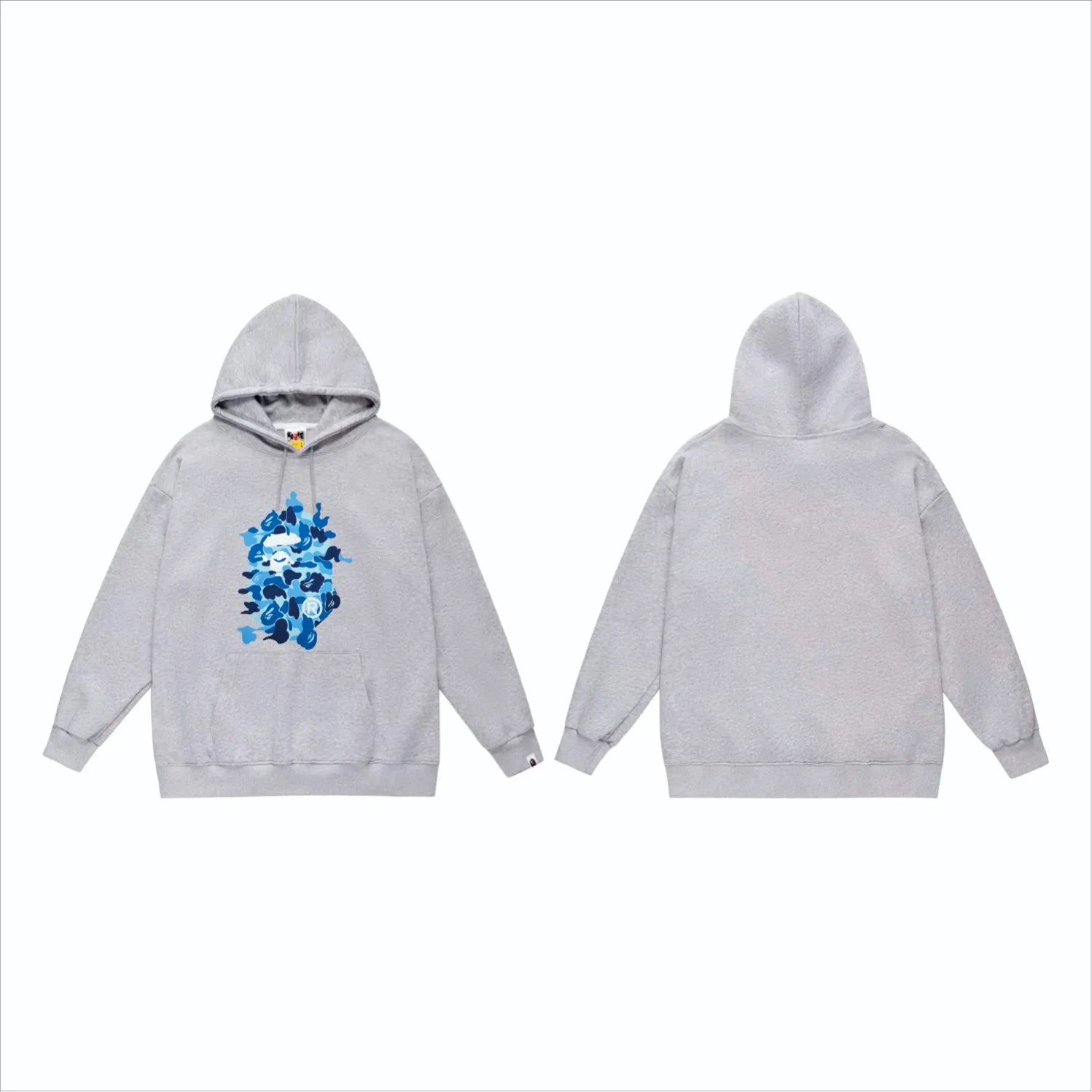 P160 model number SC846# terry 80 plus velvet 90 (top version) BAPE ABC CAMO REBUILD BIG APE HEAD TEE restructured ape-man big head print hooded sweatshirt. Made of 380 grams of large terry (drop shoulder large version) fabric. The texture is soft and does not pill. Imported environmentally friendly printing glue. The pattern is bright and three-dimensional. Quality💥Same style for men and women. The upper body is trendy. Color: black green, white green, gray green, black blue White blue Gray blue Black pink White pink Gray pink Size: S M L XL XXL