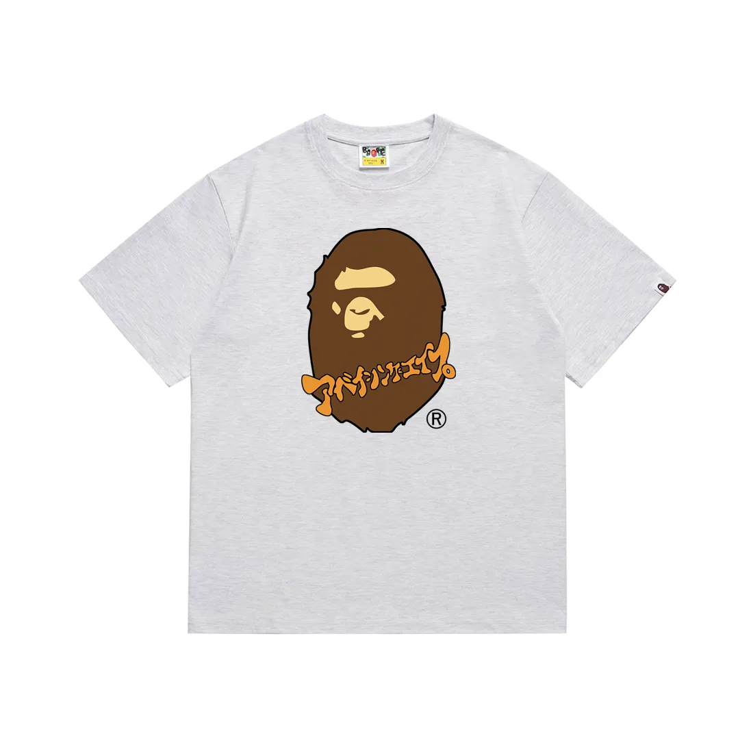 SC188#p110💰 (Top version) BAPE Japanese Katakana printed short-sleeved T-shirt made of 260 grams of high-quality high-woven pure cotton fabric, double yarn combed, soft and non-pilling, imported environmentally friendly printing glue, bright and three-dimensional pattern, quality 💥Same style for men and women, the upper body is fashionable Color: White Purple Gray Size: S M L XL XXL
