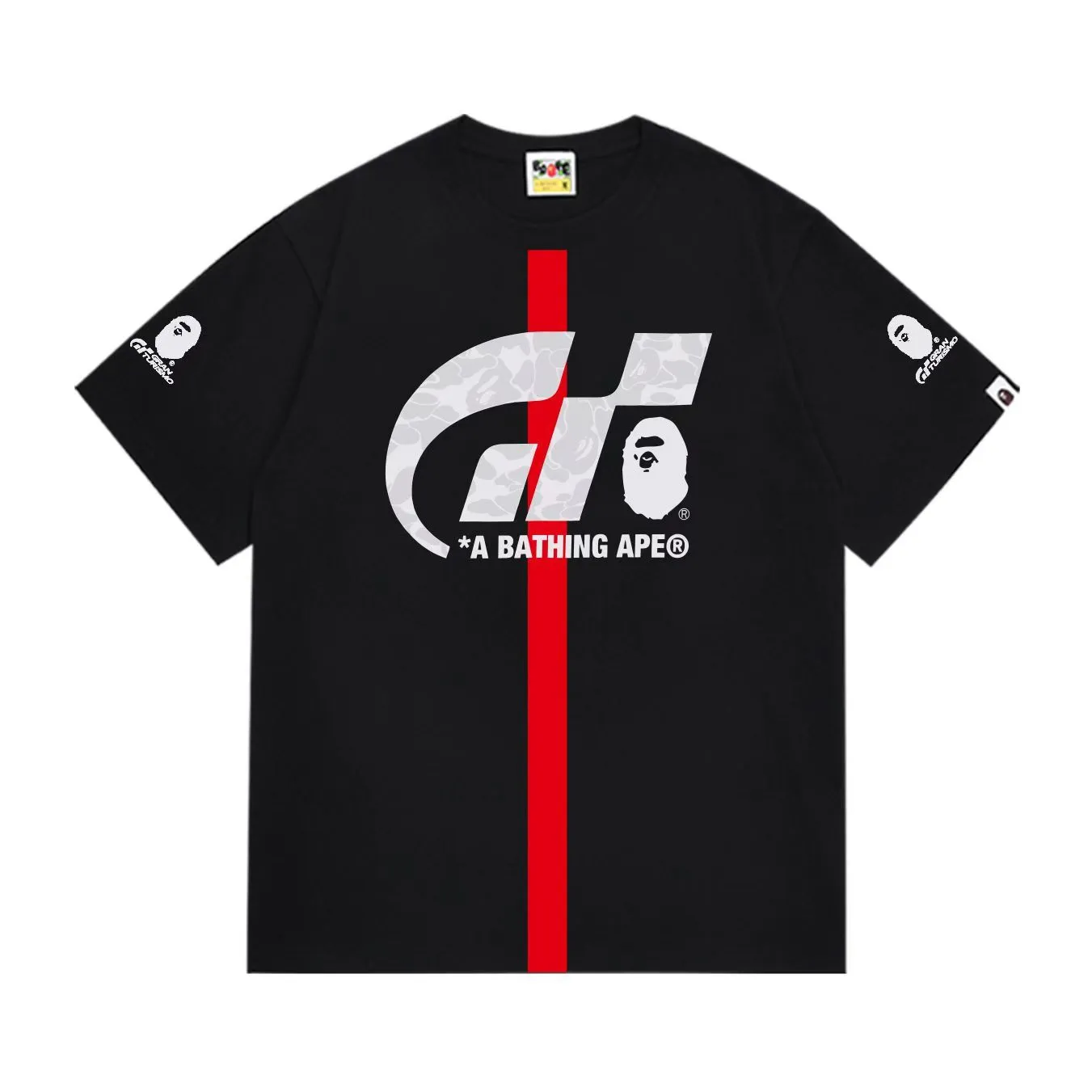 SC278#p110💰 (top version) BAPE uses 260 grams of high-quality high-weave pure cotton fabric, double yarn combed, soft texture and no pilling, imported environmentally friendly printing glue, bright and three-dimensional pattern, quality 💥Same style for men and women, the upper body is fashionable Color: black white Size: S M L XL XXL