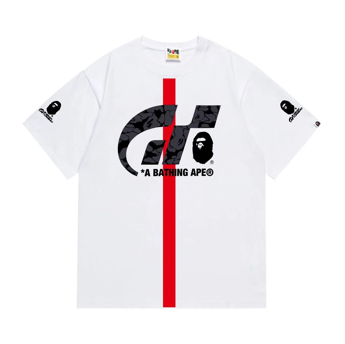 SC278#p110💰 (top version) BAPE uses 260 grams of high-quality high-weave pure cotton fabric, double yarn combed, soft texture and no pilling, imported environmentally friendly printing glue, bright and three-dimensional pattern, quality 💥Same style for men and women, the upper body is fashionable Color: black white Size: S M L XL XXL
