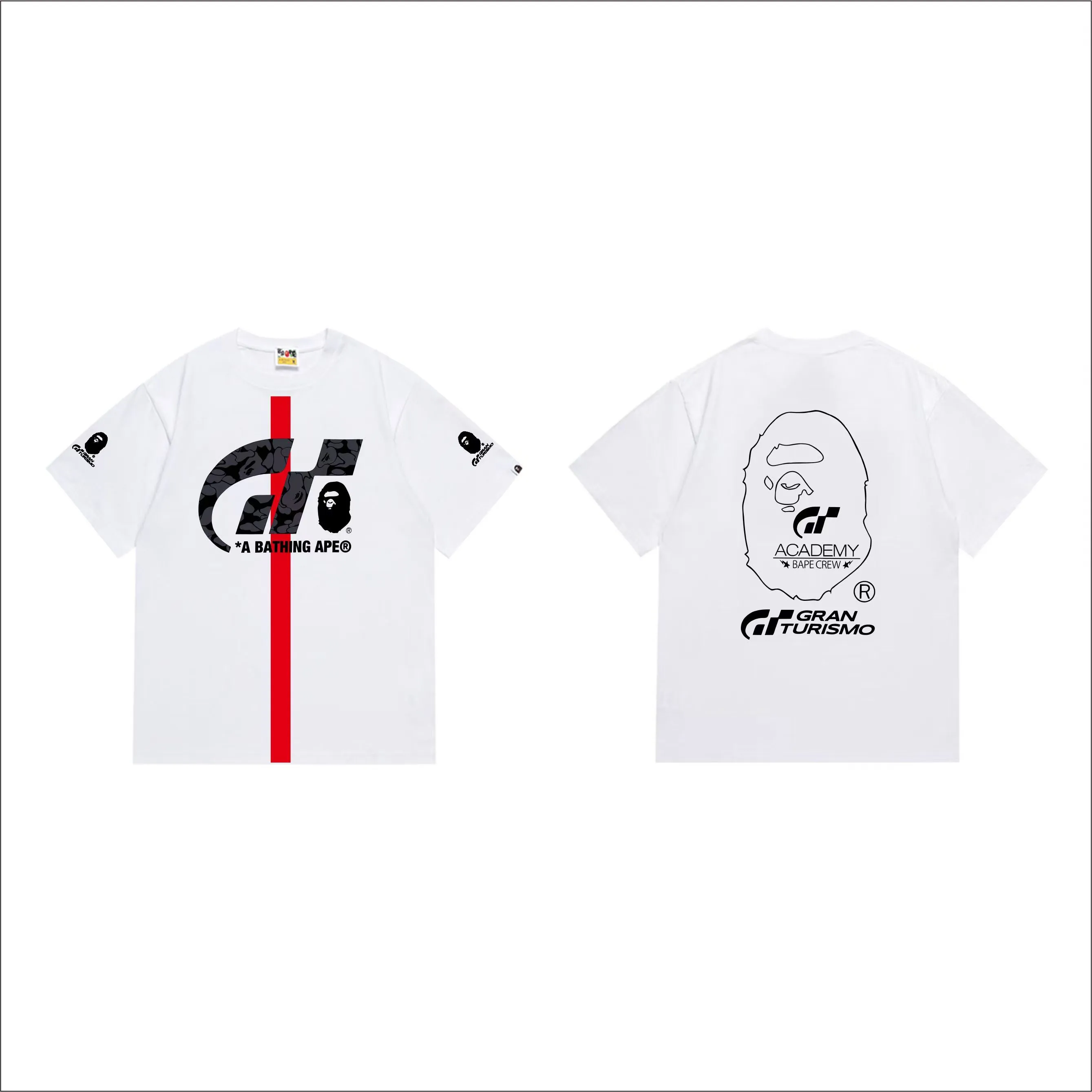 SC278#p110💰 (top version) BAPE uses 260 grams of high-quality high-weave pure cotton fabric, double yarn combed, soft texture and no pilling, imported environmentally friendly printing glue, bright and three-dimensional pattern, quality 💥Same style for men and women, the upper body is fashionable Color: black white Size: S M L XL XXL