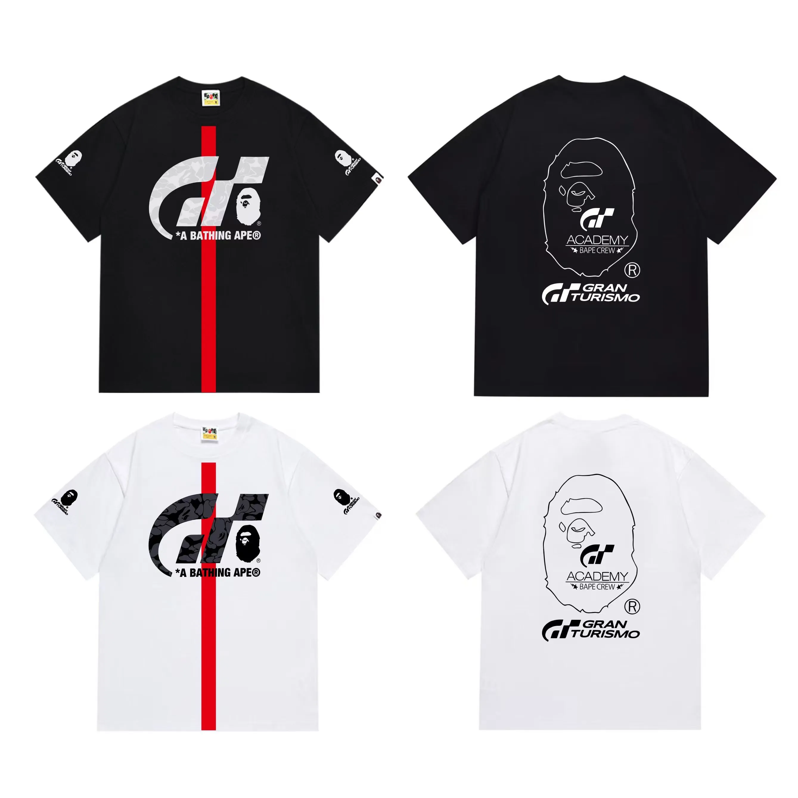 SC278#p110💰 (top version) BAPE uses 260 grams of high-quality high-weave pure cotton fabric, double yarn combed, soft texture and no pilling, imported environmentally friendly printing glue, bright and three-dimensional pattern, quality 💥Same style for men and women, the upper body is fashionable Color: black white Size: S M L XL XXL