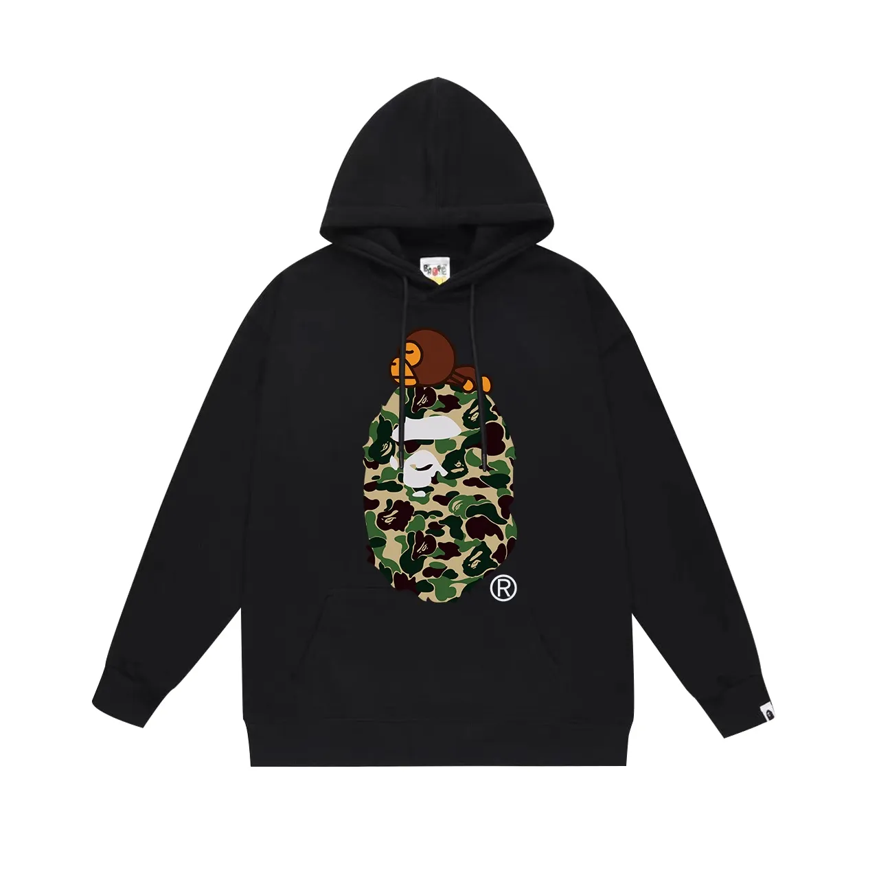 Model No. SC648# terry p160 plus velvet p180💰 (top version) BAPE ape head monkey letter printed hooded sweatshirt Made of 380g large terry 430g silver fox velvet (drop shoulder large version) fabric, soft and non-pilling, imported environmentally friendly printing glue, bright and three-dimensional pattern, quality 💥Same style for men and women, the upper body is trendy Color: black green, white green, gray green Size: S M L XL XXL