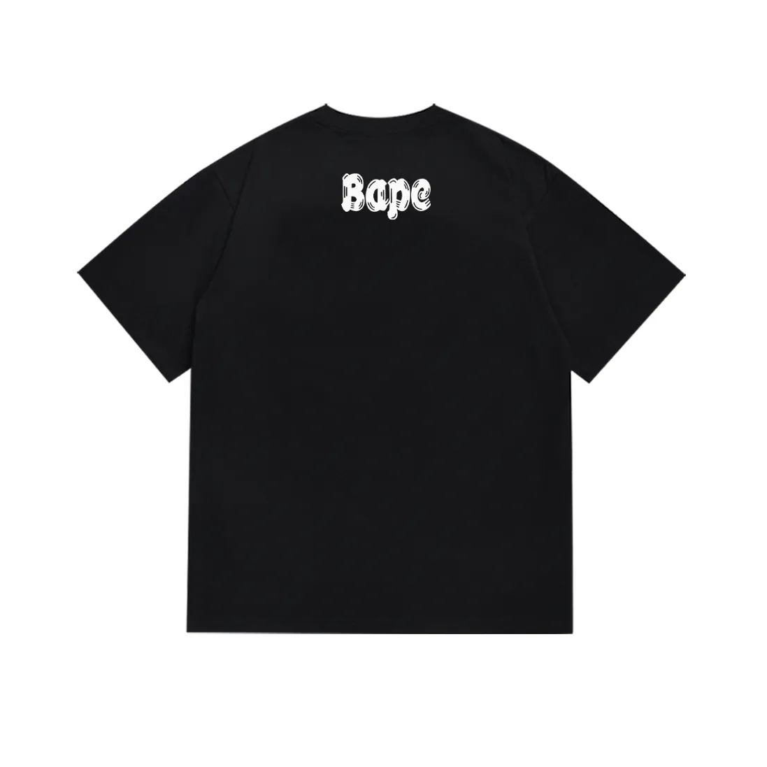 P110 SC012# (top version) BAPE ape head letter printed short-sleeved T-shirt Japanese trendy brand for men. Made of 260 grams of high-quality high-weave pure cotton fabric. Double yarn combed. The texture is soft and non-pilling. Imported environmentally friendly printing glue. The pattern is bright and three-dimensional. Quality 💥Same style for men and women. The upper body is trendy. Color: black and white. Size: S M L XL XXL
