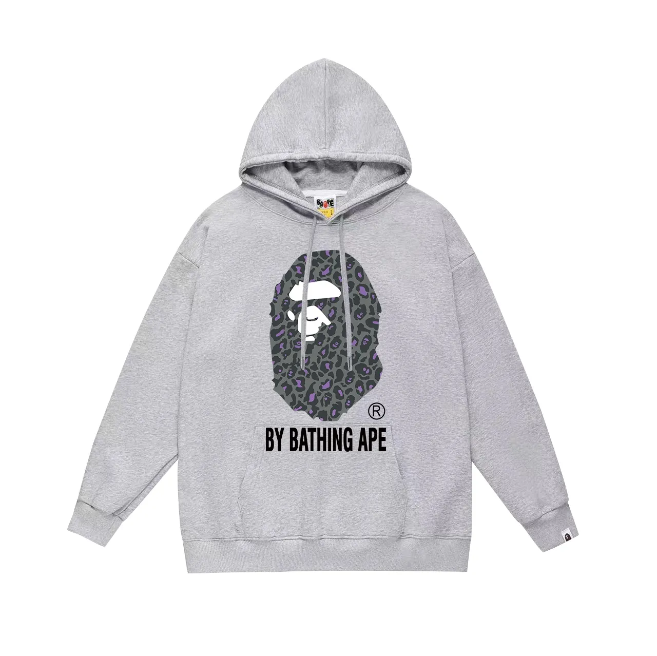 Model No. SC627#terry p160 plus velvet p180💰(top version) BAPE✖️leopard print camouflage great ape letter print hooded sweatshirt Made of 380g large terry 430g silver fox velvet (drop shoulder large version) fabric, soft texture and no pilling, imported environmentally friendly printing glue, bright and three-dimensional pattern, quality💥same style for men and women, the upper body is trendy Color: black white gray Size: S M L XL XXL